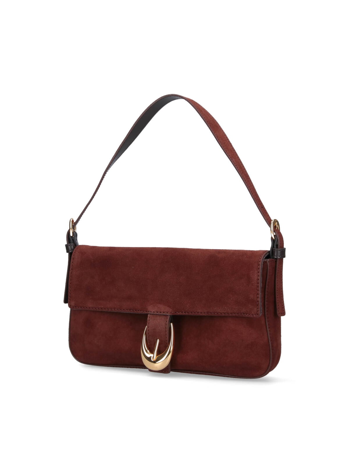 Staud Suede Shoulder Bag Adjustable Strap In Brown