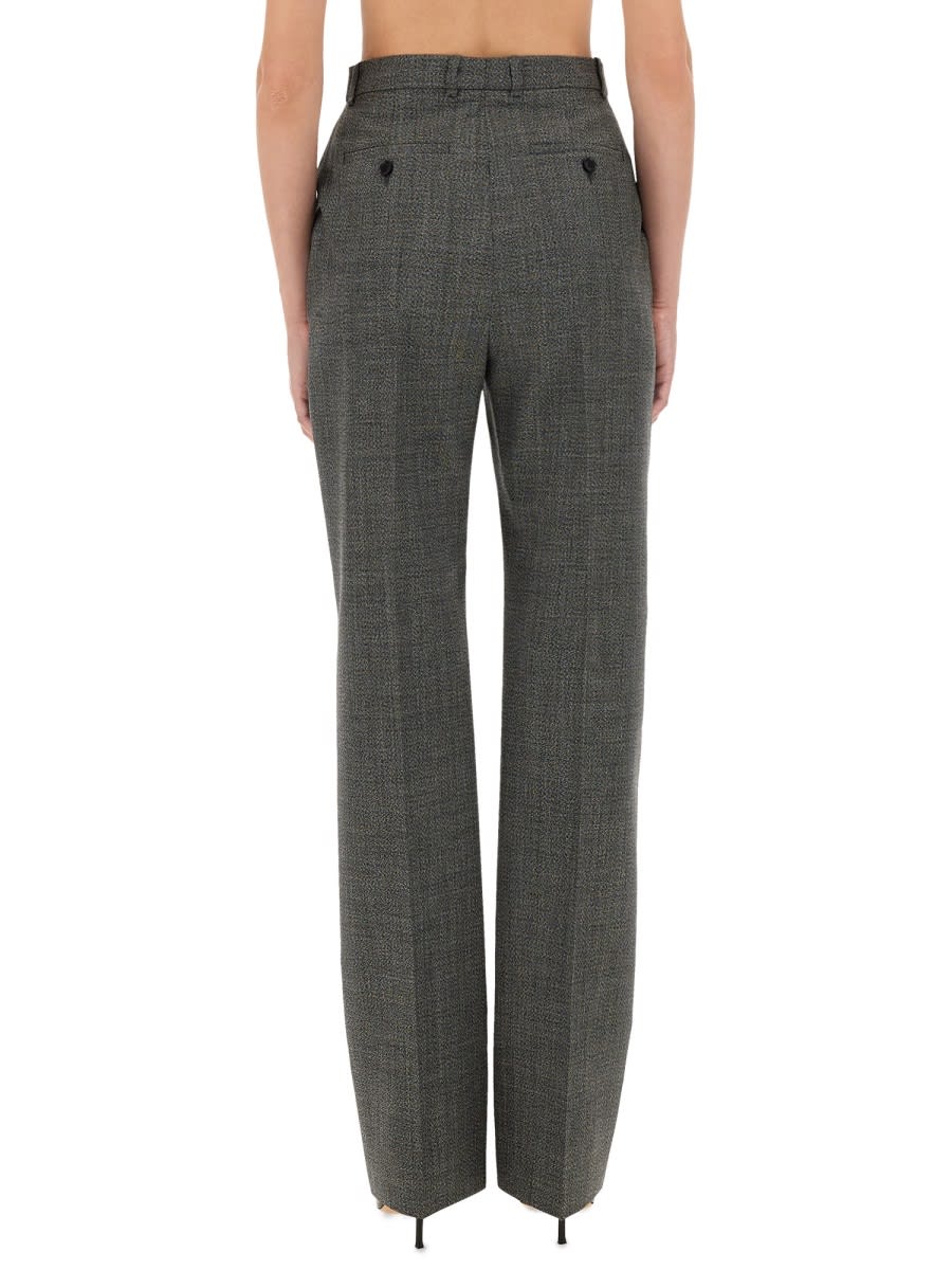 Alexander Mcqueen Straight-leg Tailored Pants With Subtle Check Pattern In Gray
