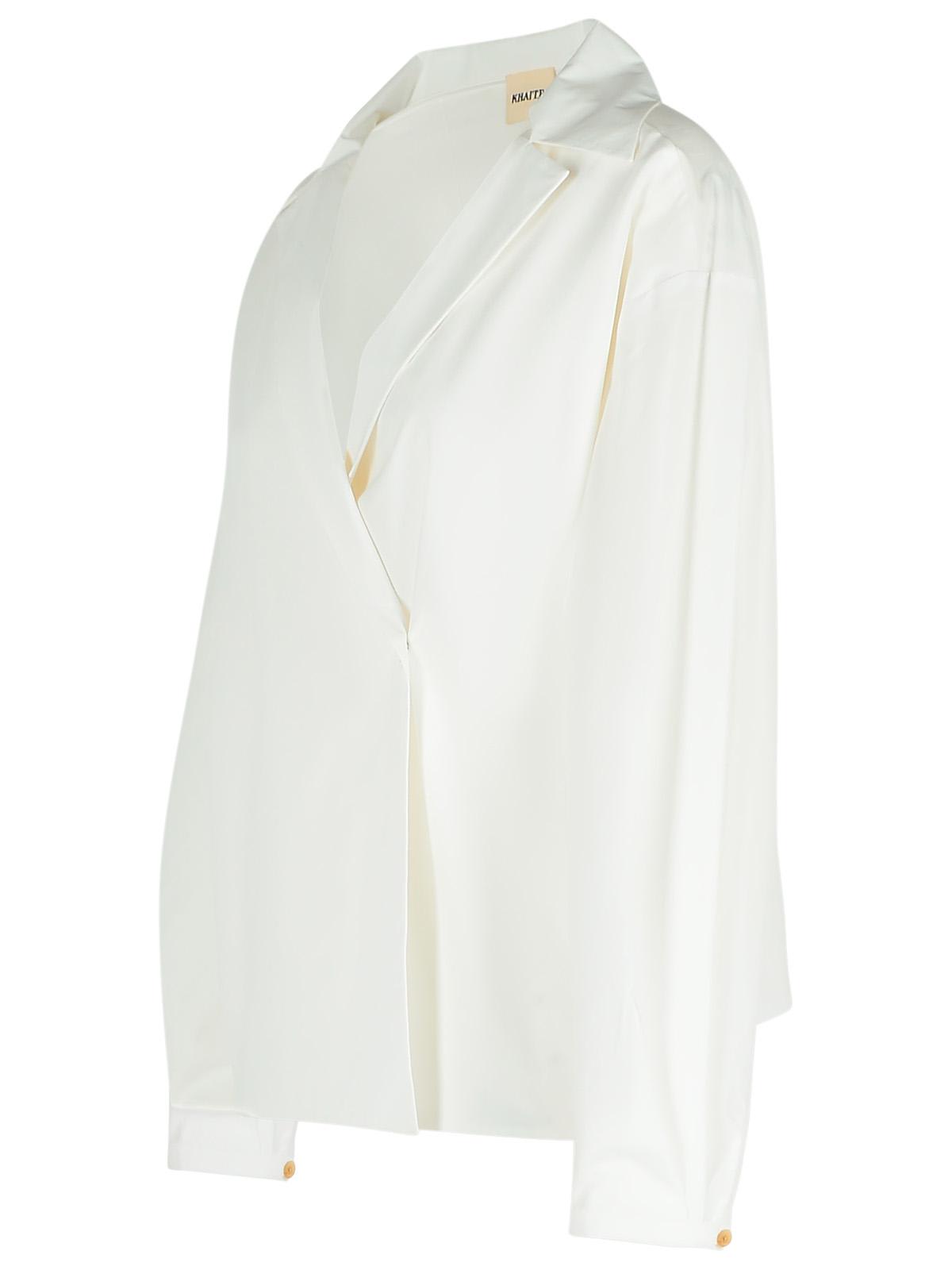 Khaite Ashton Double-breasted Cotton Top In White