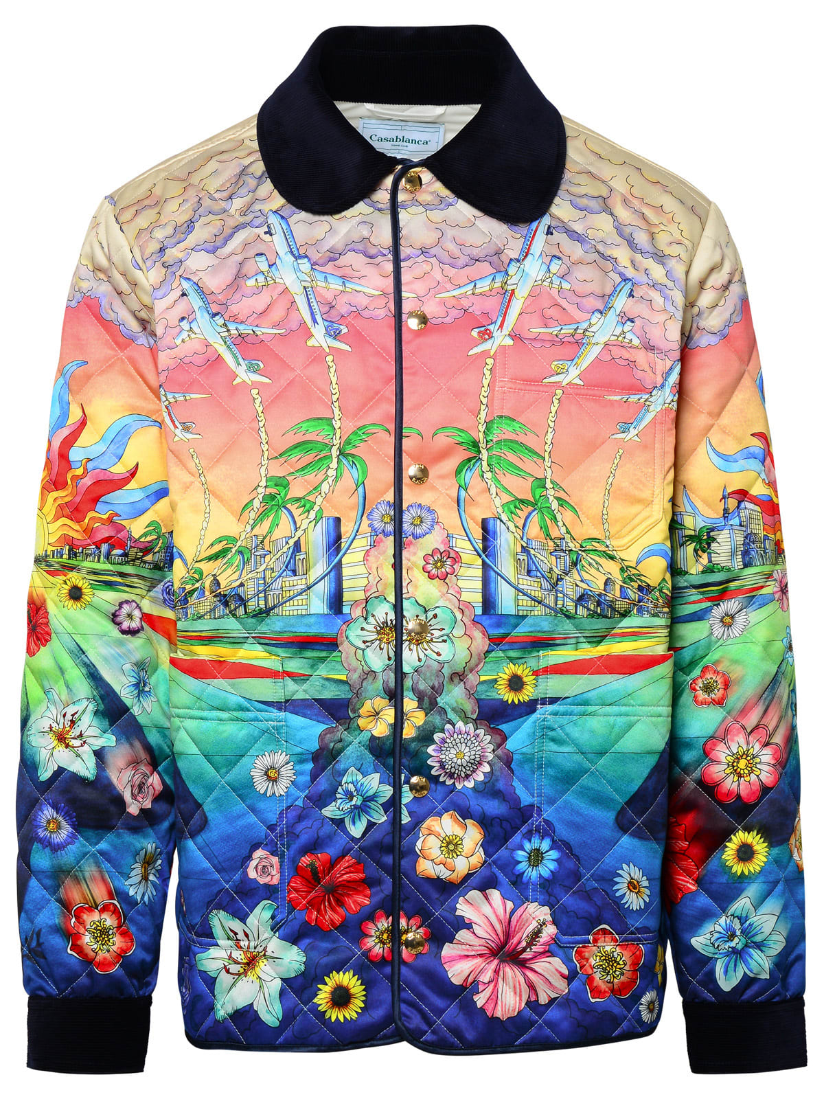 Shop Casablanca Multicolor Polyester Jacket In Lenvol