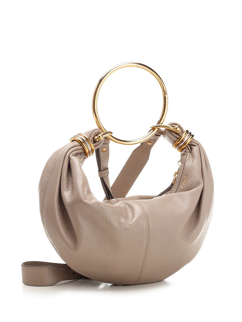 Shop Chloé Bracelet Hobo Bag In Grey