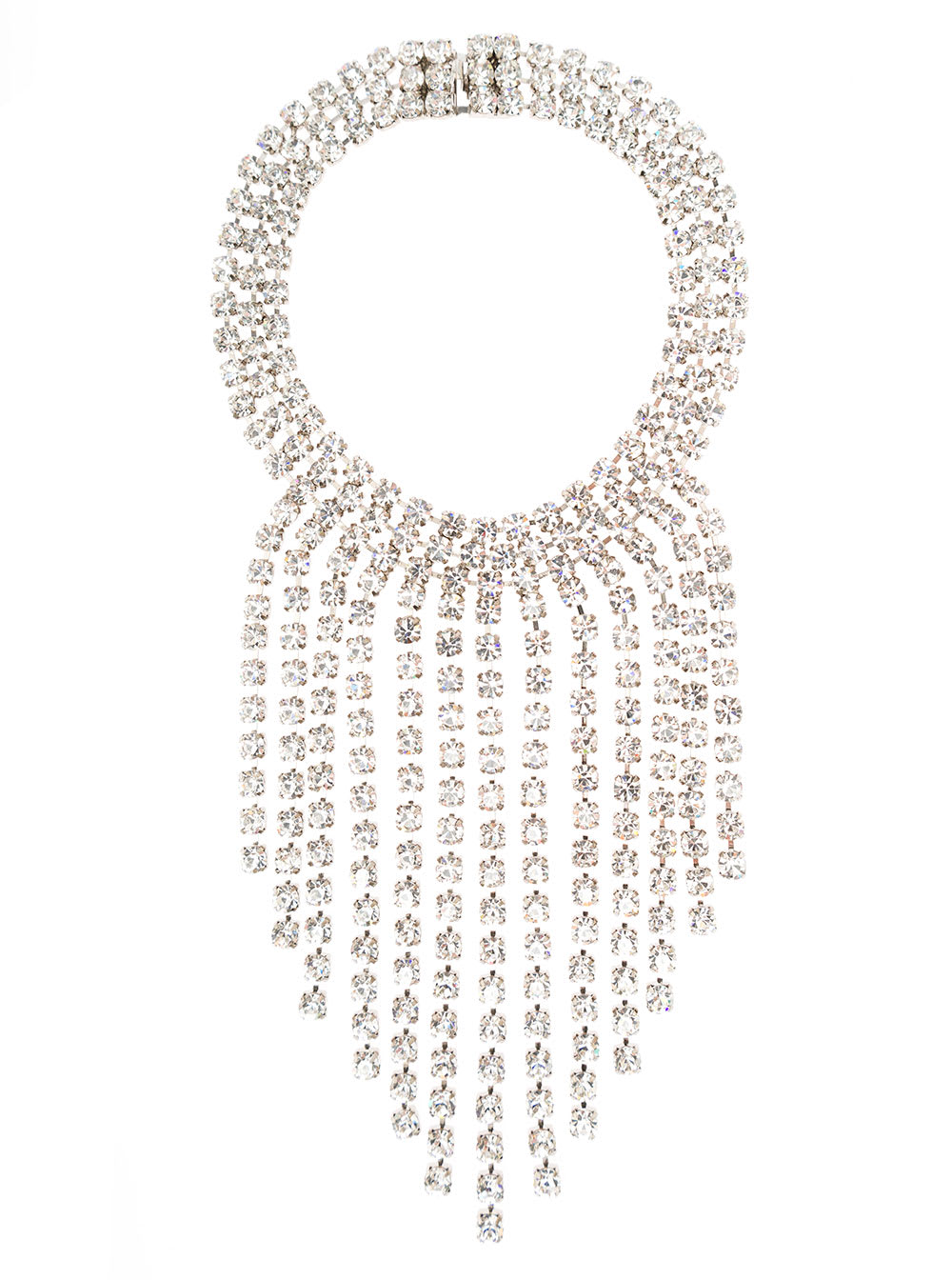 ALESSANDRA RICH BRASS AND GLASS CRYSTAL NECKLACE WITH FRINGES WOMAN
