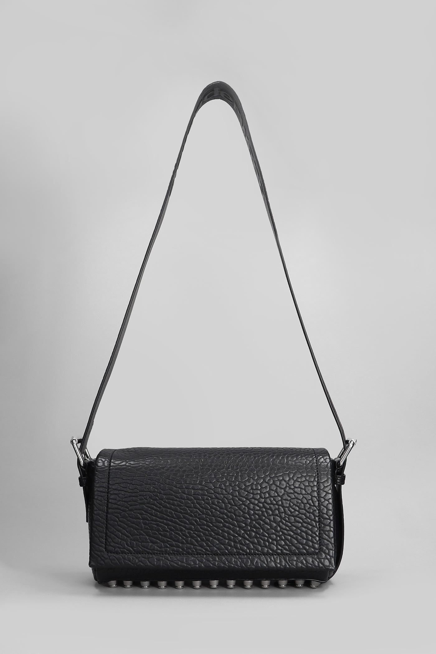 Shop Alexander Wang Medium Flap Shoulder Bag In Black Leather