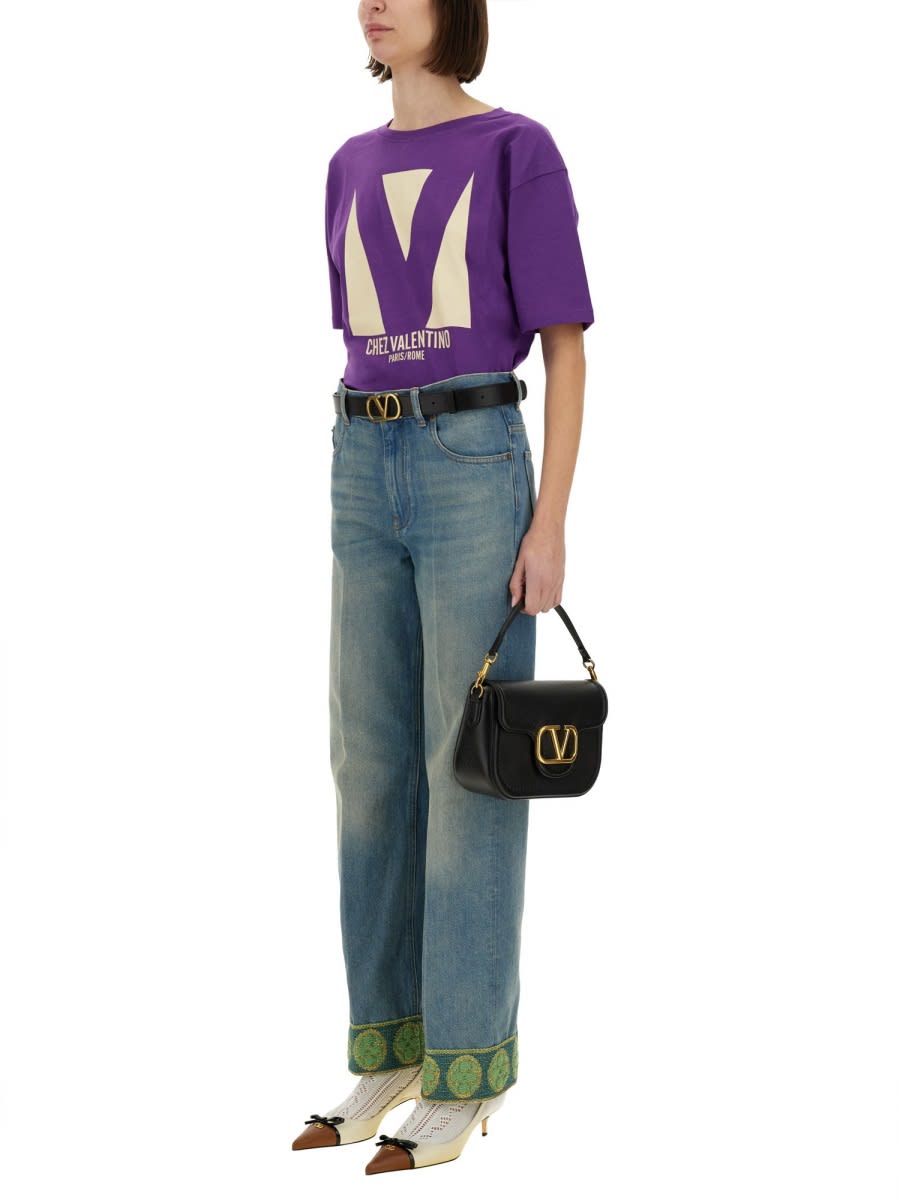 Shop Valentino Chez Print T-shirt In Purple
