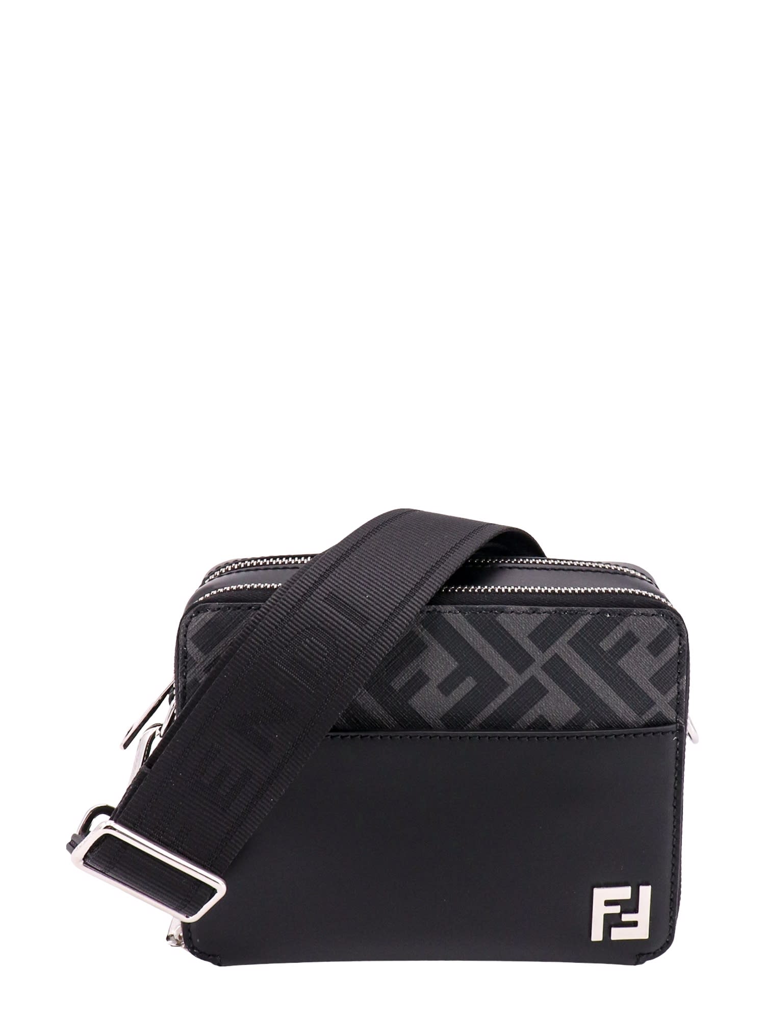 Shop Fendi Organizer Ff Shoulder Bag In Nero