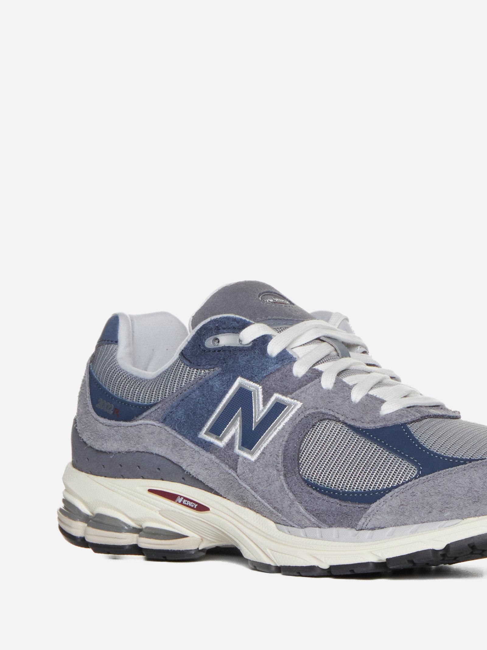 Shop New Balance 2002 Suede, Leather And Mesh Sneakers In Grey/blue