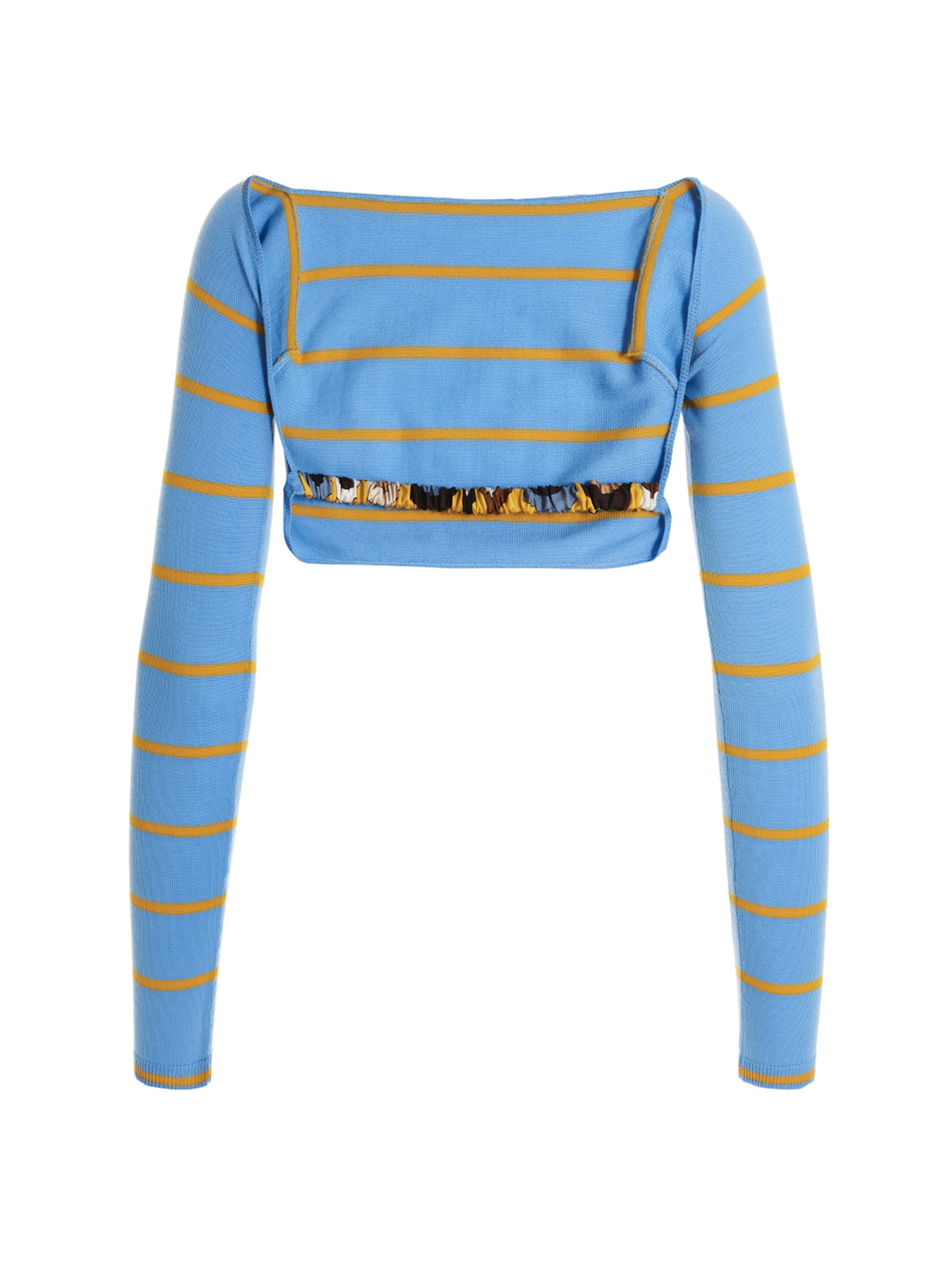 Shop Emilio Pucci Cut-out Cropped Sweater In Light Blue