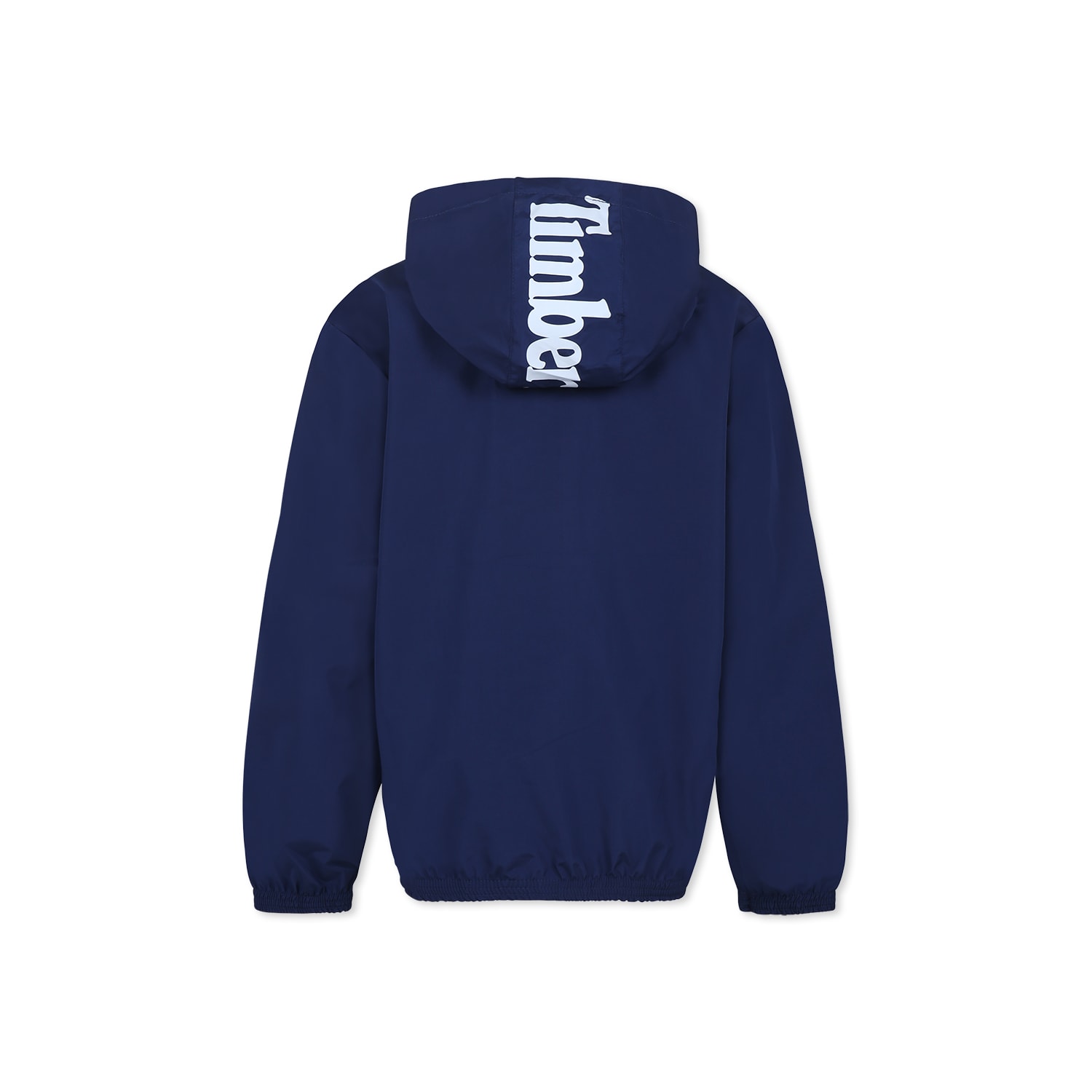 Timberland Blue Windbreaker Jacket For Boy With Logo In Blue
