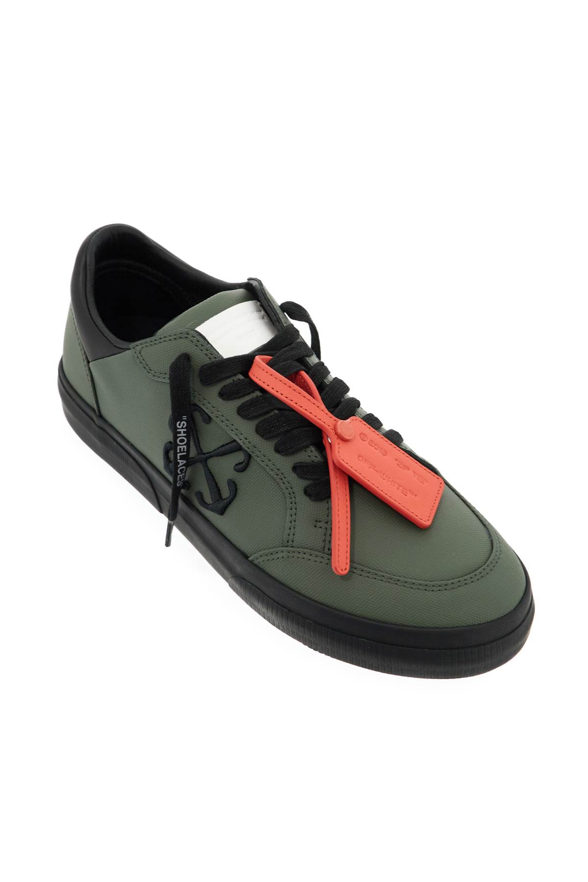 Shop Off-white Low Vulcanized Sneakers In Military Green - Black (green)