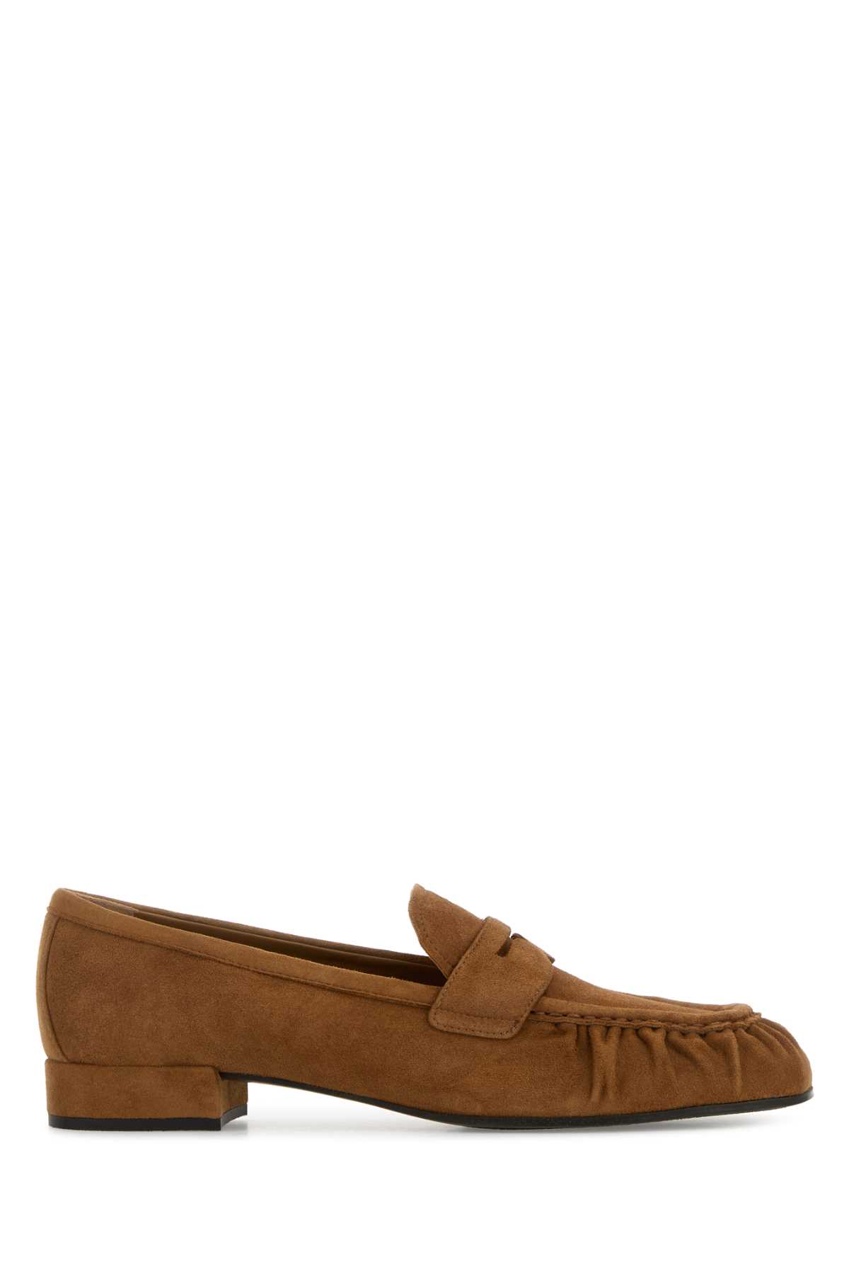 Prada Camel Suede Loafers