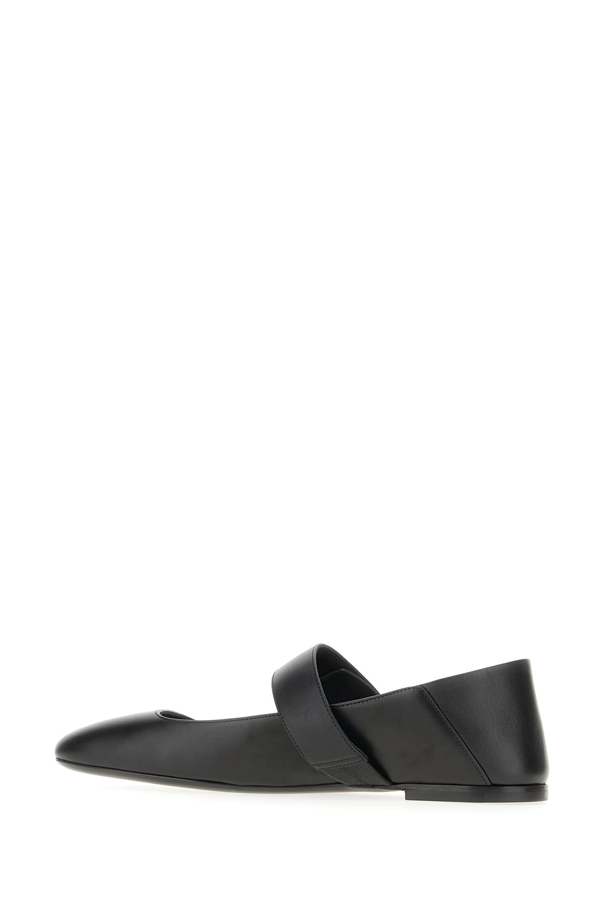 Shop Valentino Black Leather Ballerinas In Nero