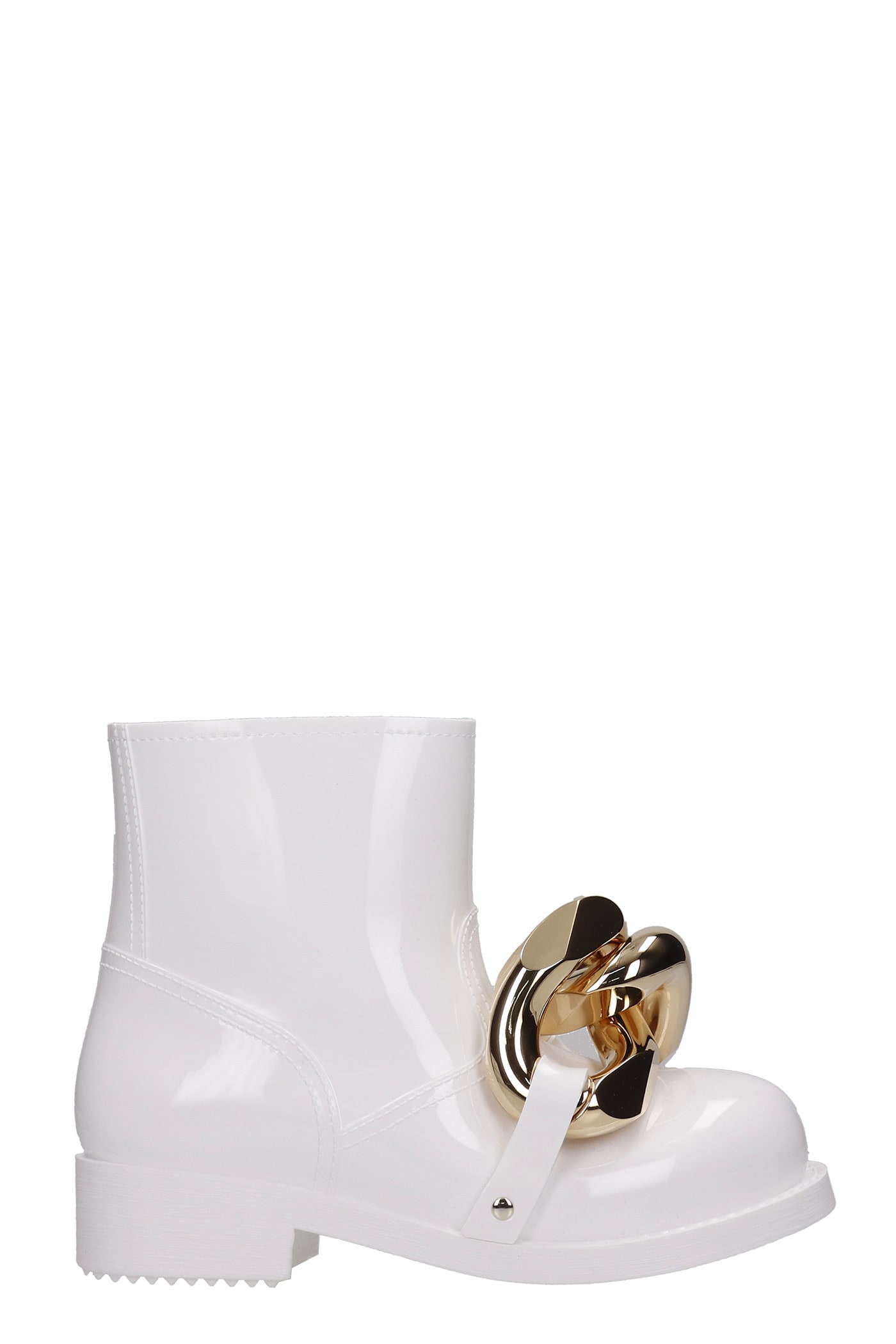 J.W. Anderson Low Heels Ankle Boots In White Rubber/plasic