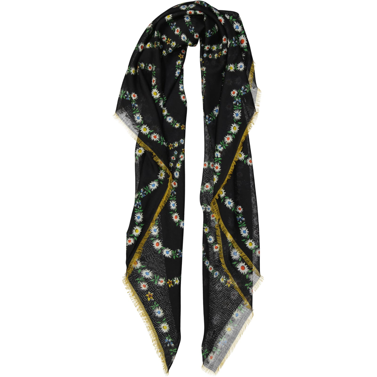 Shop Givenchy Square Cashmere Foulard In Black