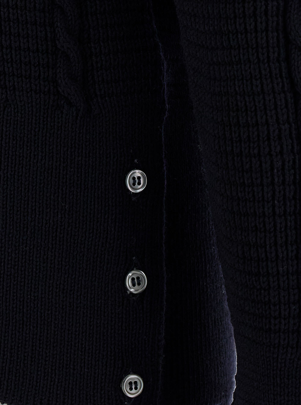 Shop Thom Browne Blue Crewneck Cable Knit Sweater With Rwb Stripe Detail In Wool Man