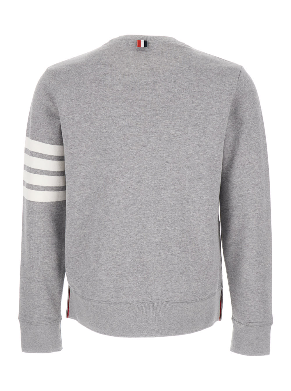 Shop Thom Browne Grey Melange Sweatshirt With 4 Bar Tab In Cotton Man