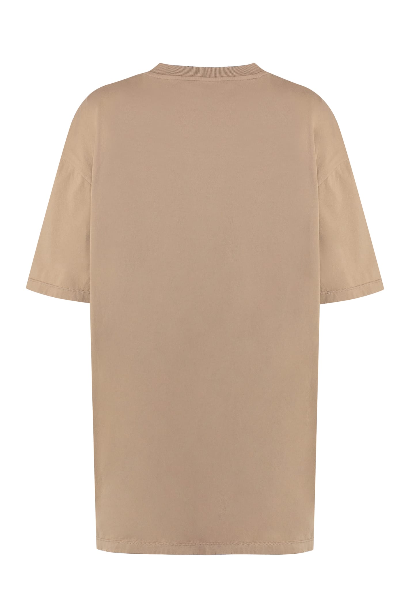 Shop Prada Oversize Cotton T-shirt In Camel