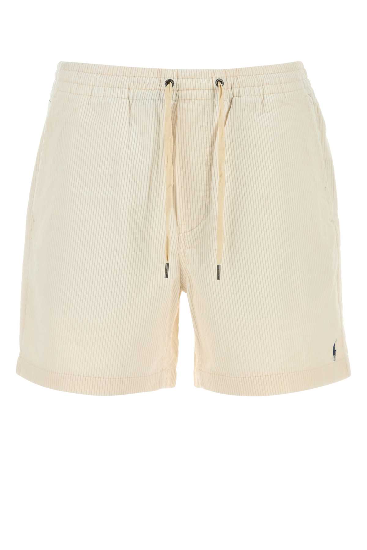 Ivory Corduroy Bermuda Shorts