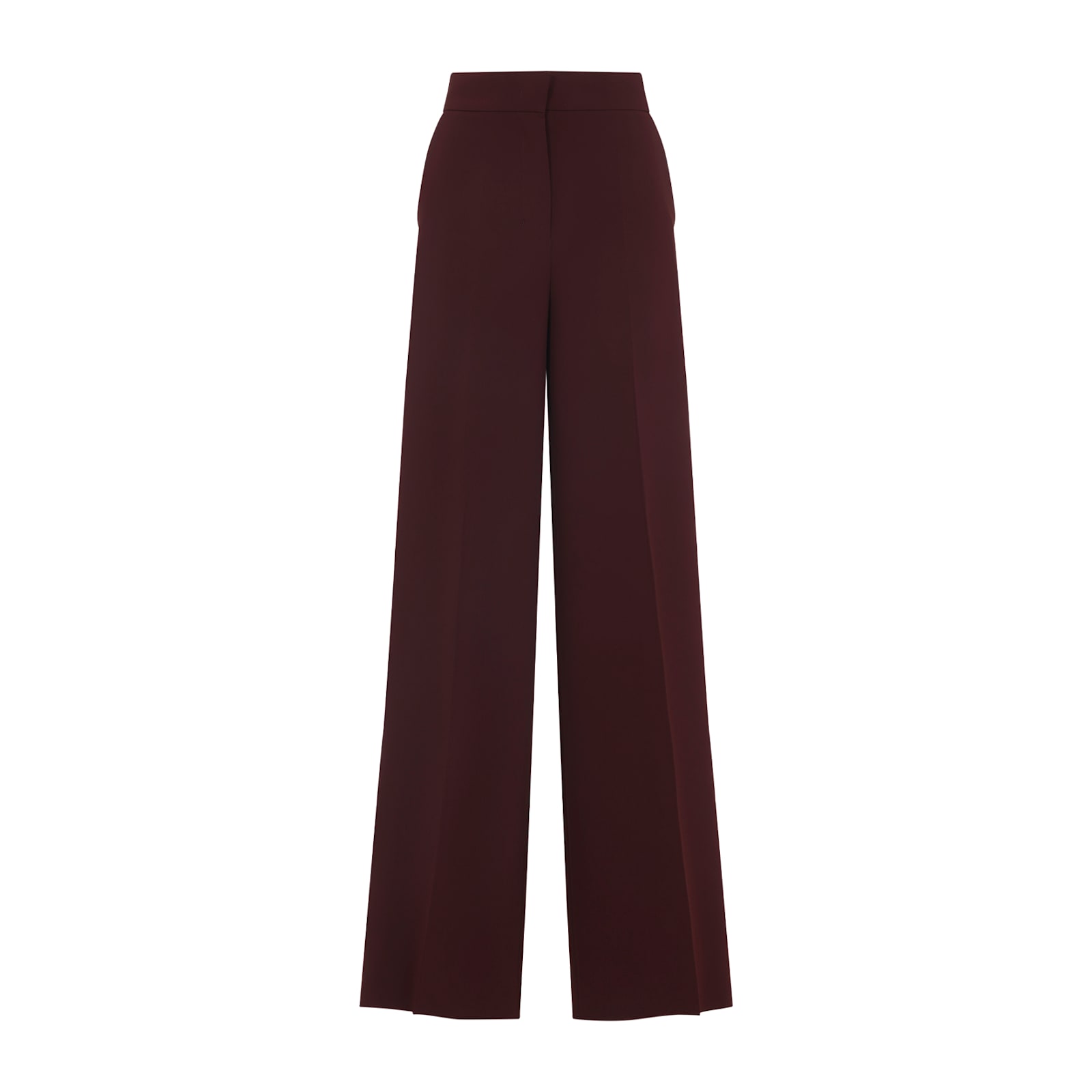 Max Mara Wide Leg High Waist Trousers With Side Stripe In Burgundy