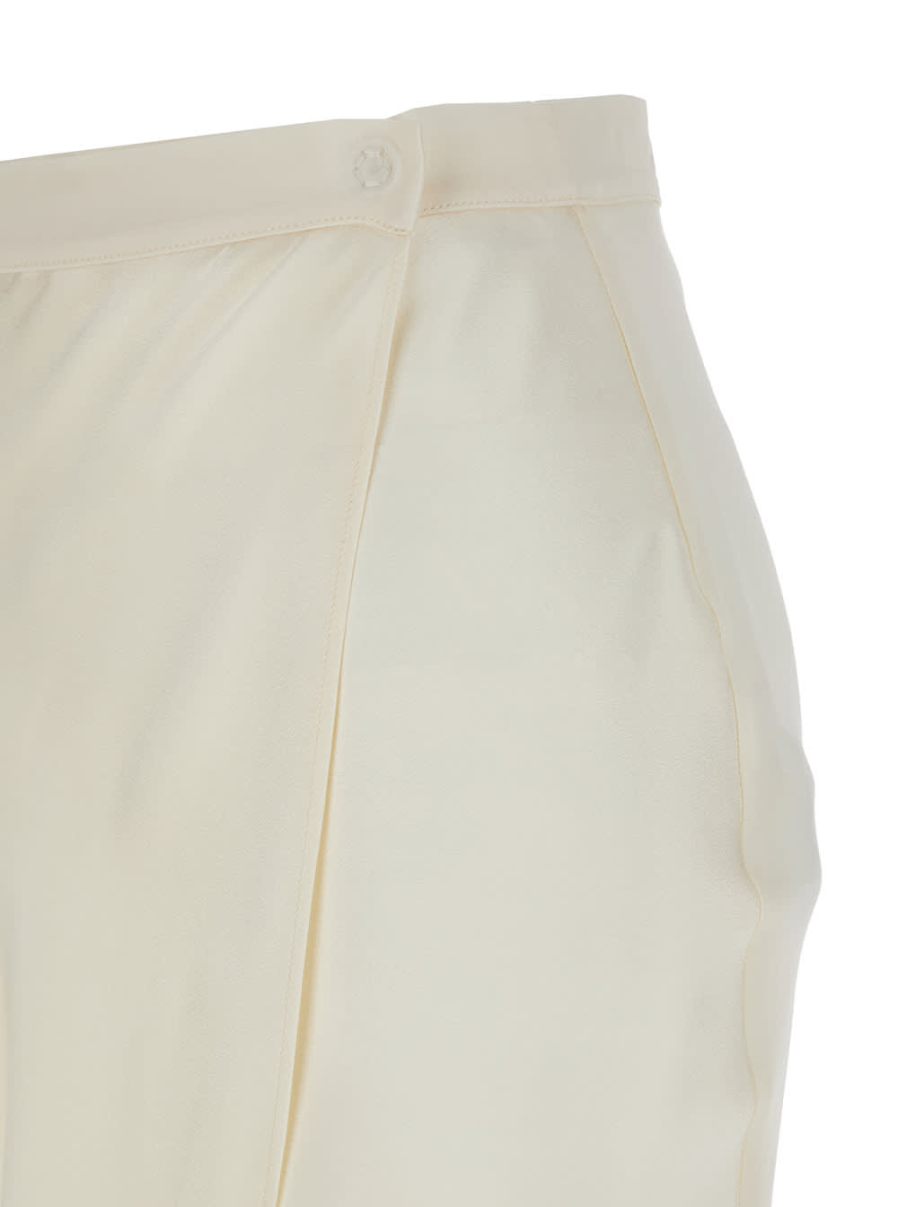 Shop Semicouture Ambra White Skirt With Wrap Design In Silk Blend Woman
