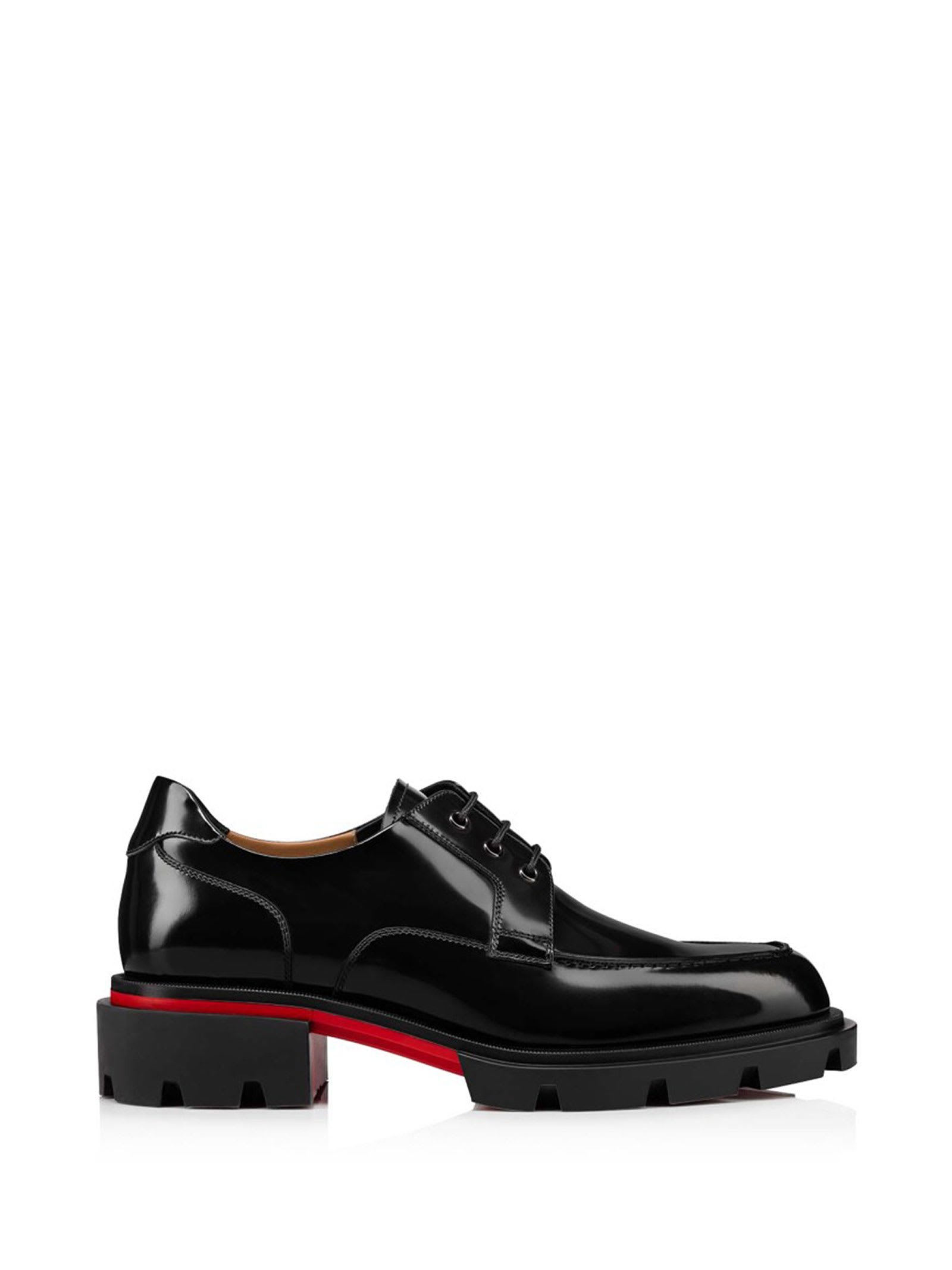 Christian Louboutin Derby Lace-up In Black Calf Leather