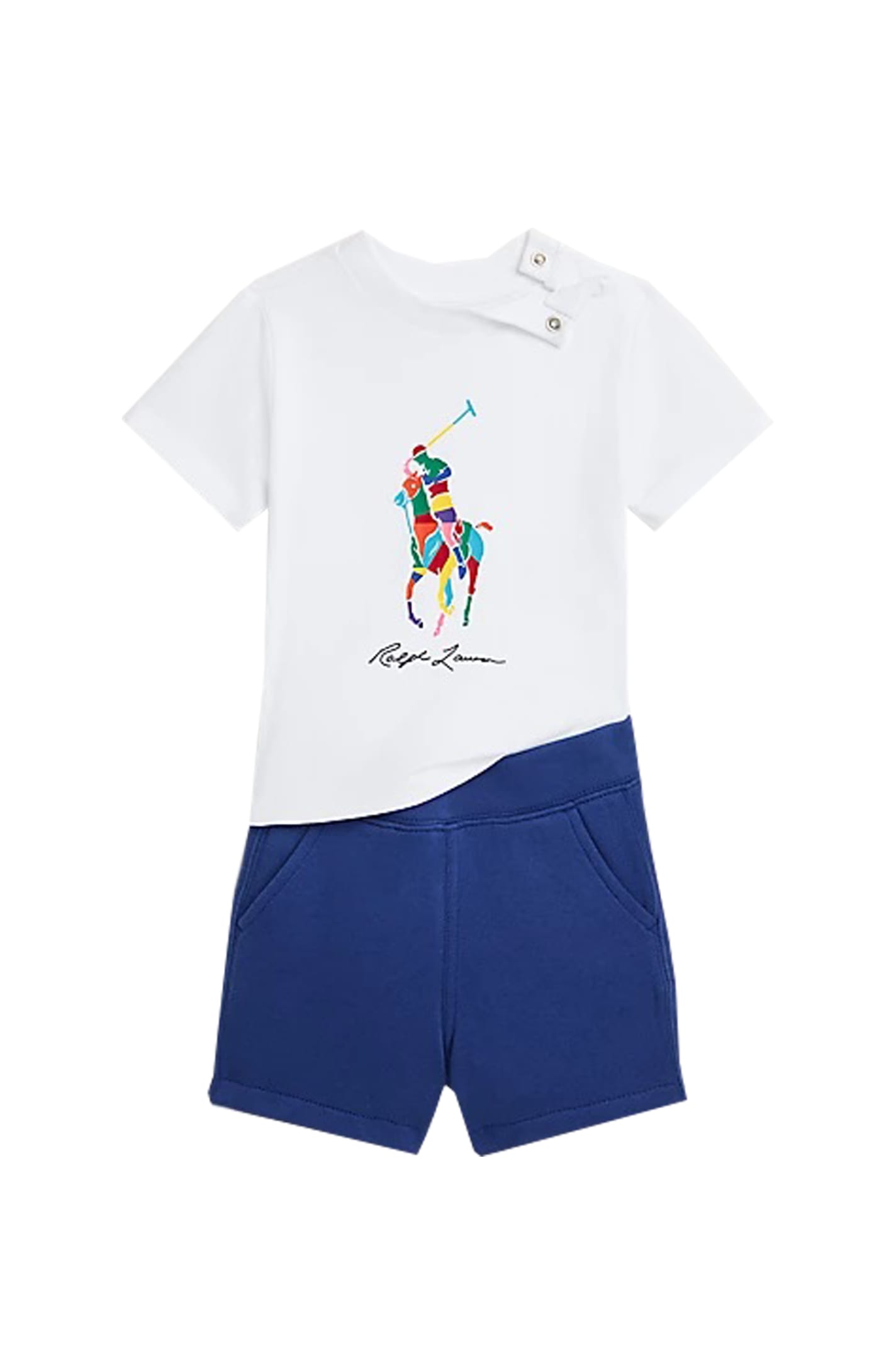 Ralph Lauren Babies' Cotton T-shirt And Short In White