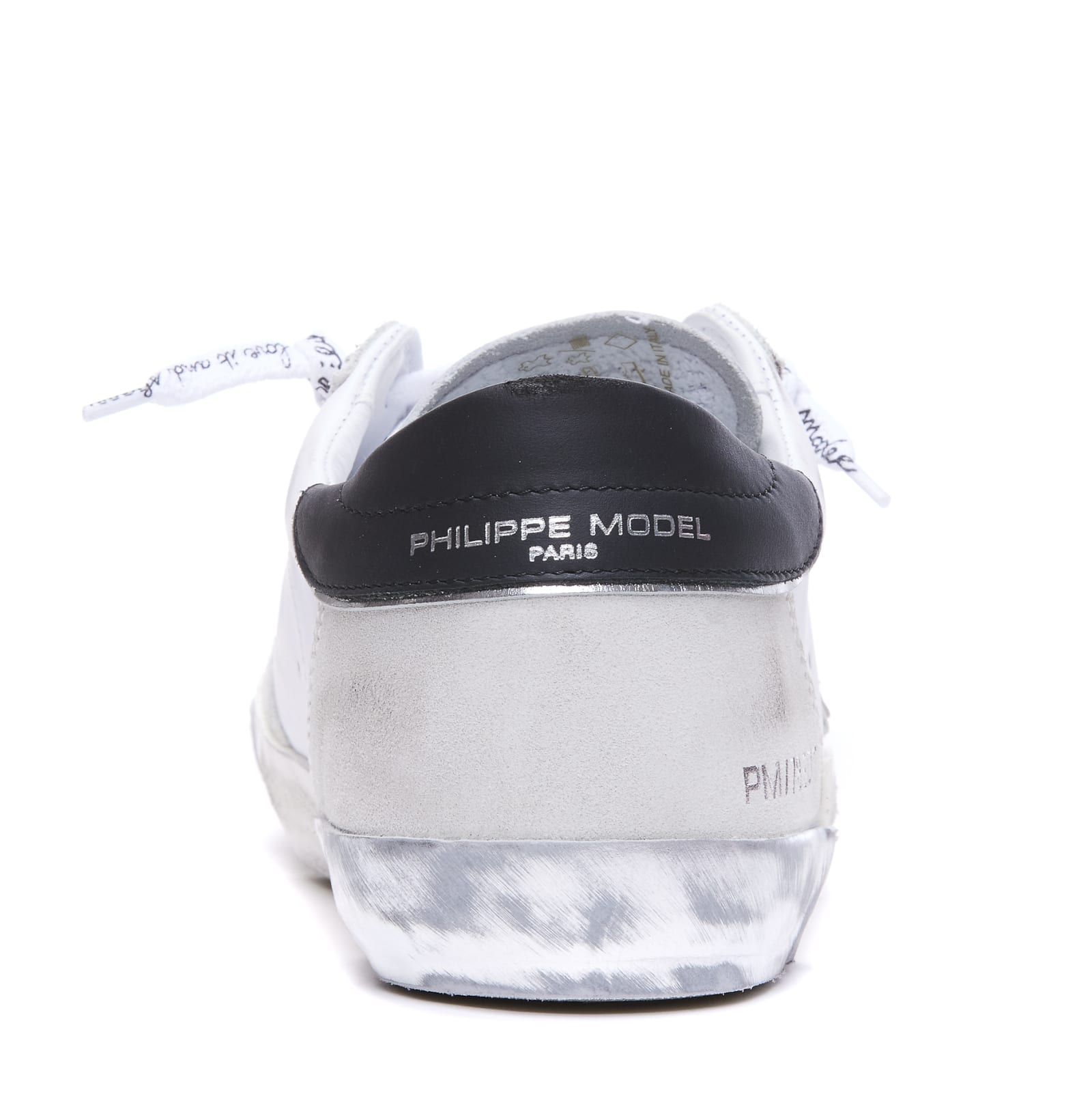 Shop Philippe Model Prsx Low Sneakers In Blanc Argent