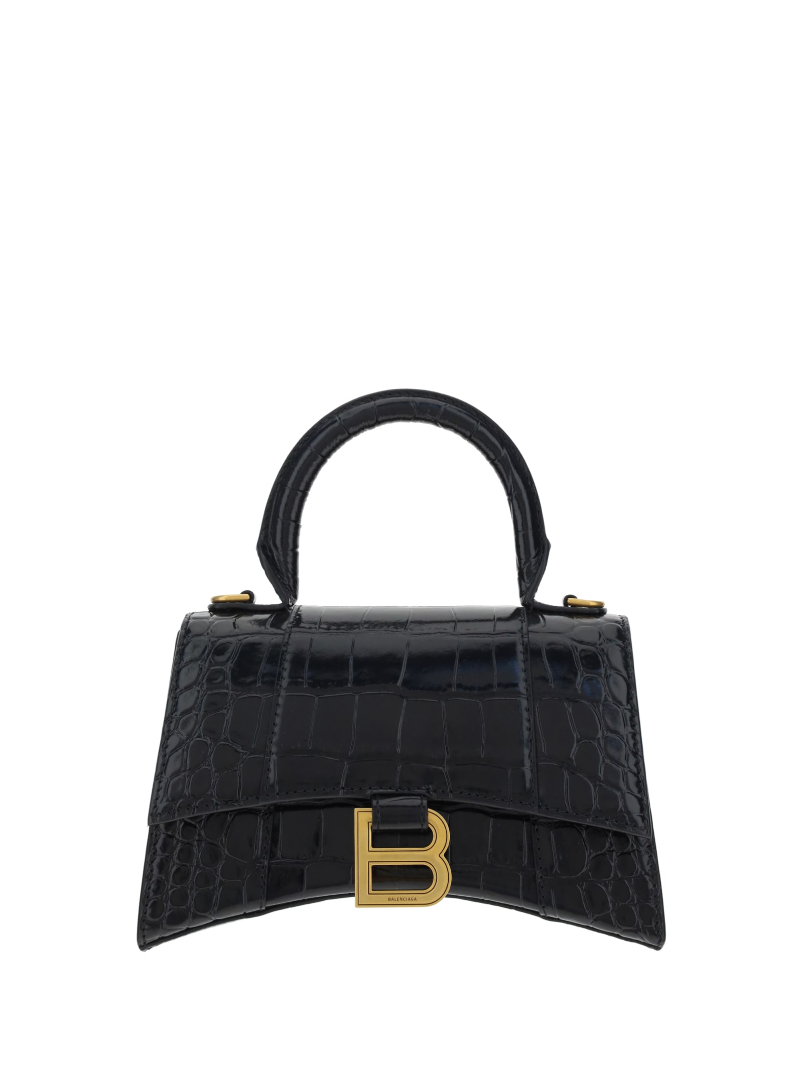 Balenciaga Hourglass Handbag In Black