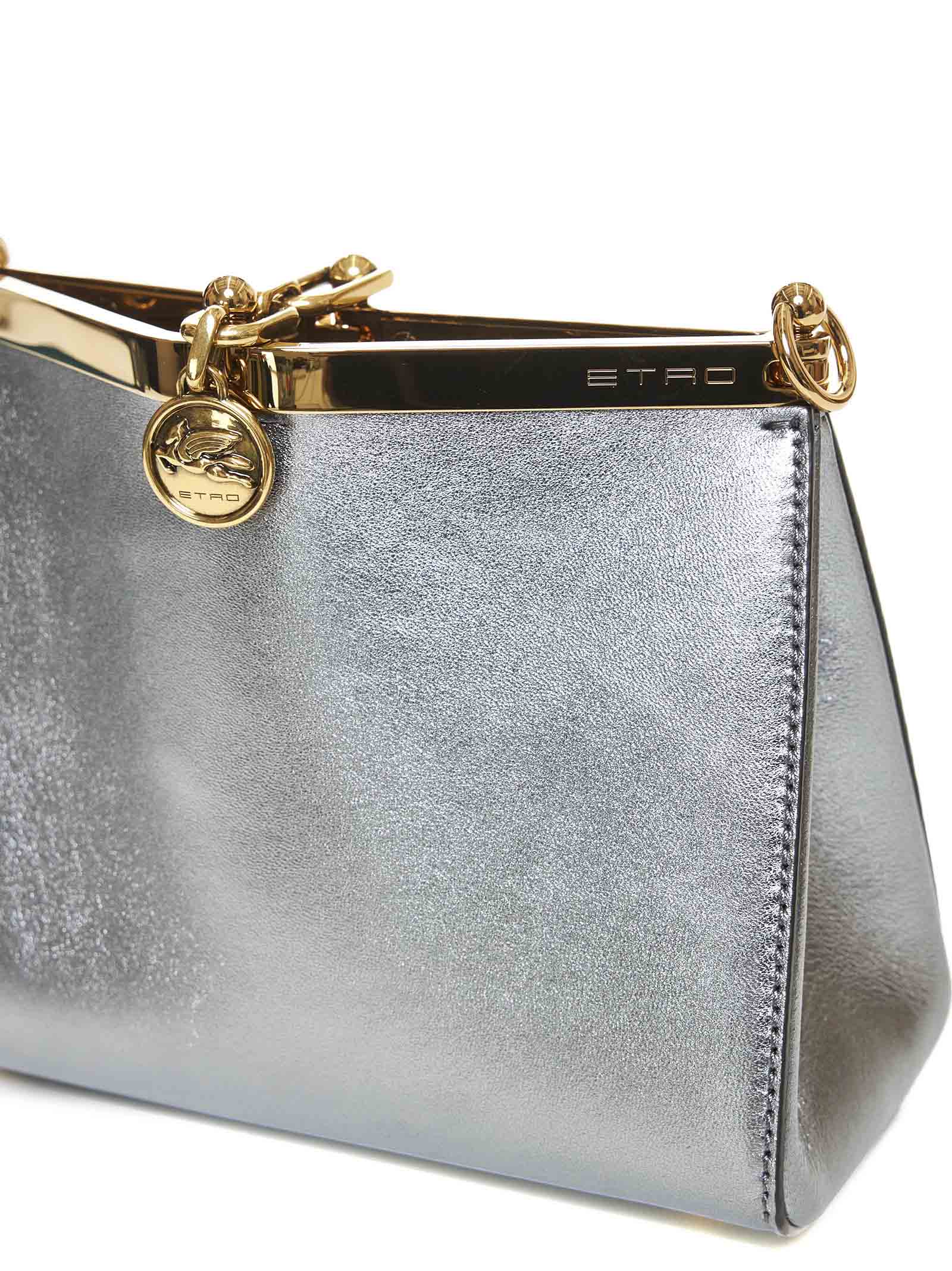 Shop Etro Shoulder Bag In Argento