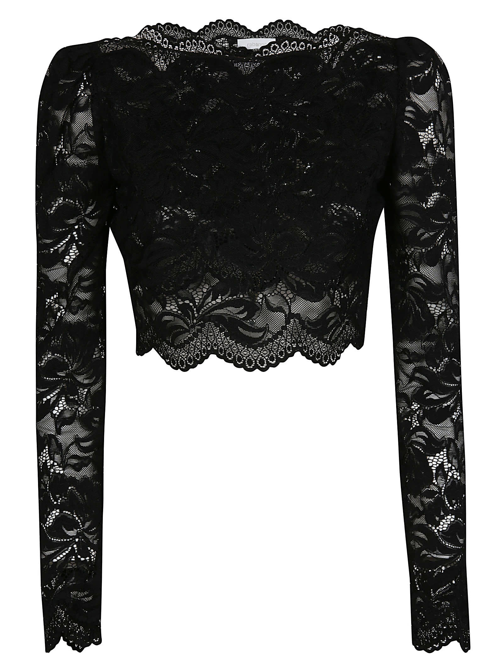 Shop Rabanne Long Sleeve Haut Top In Black