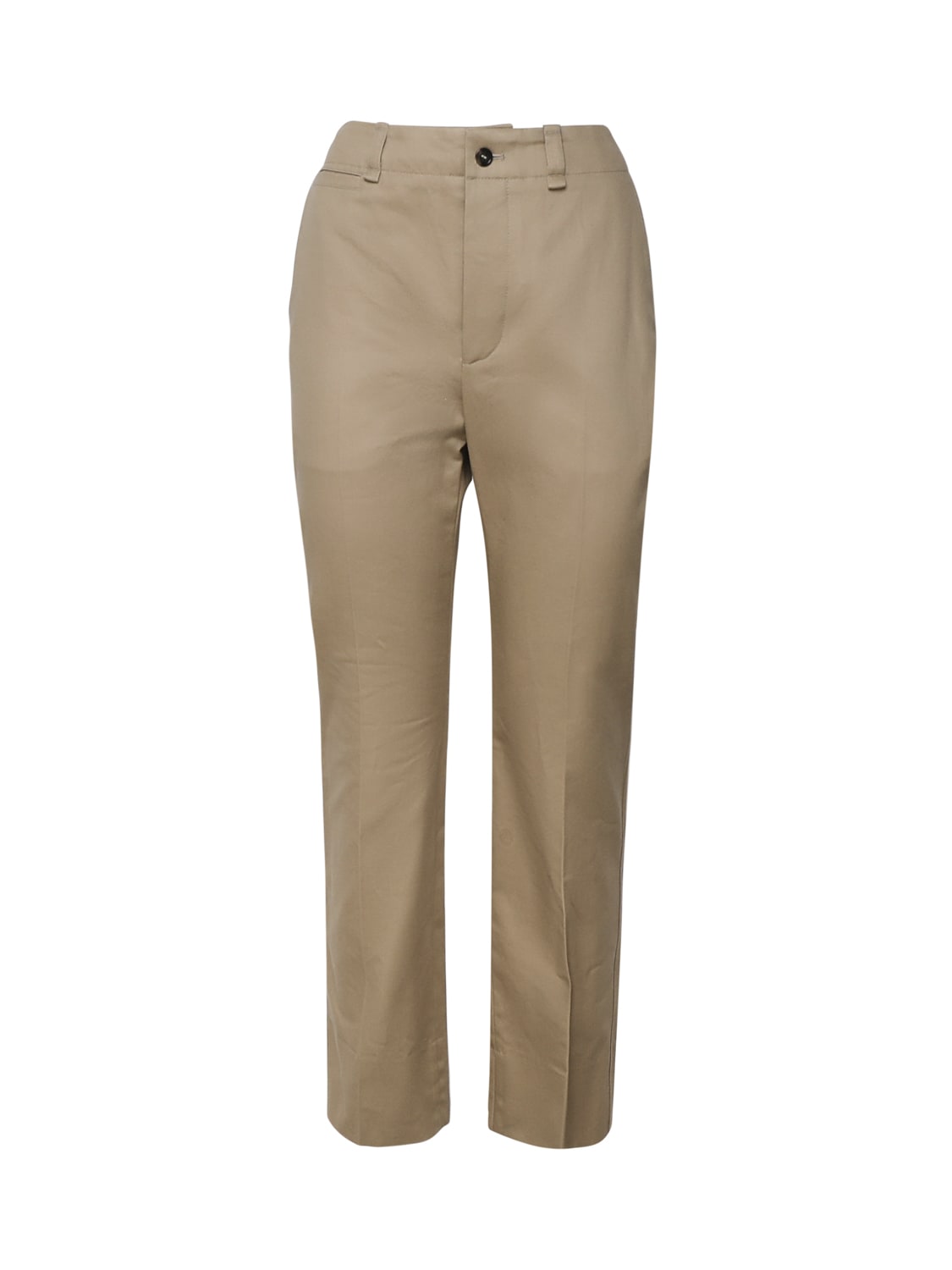 Shop Saint Laurent Cotton Pants In Beige