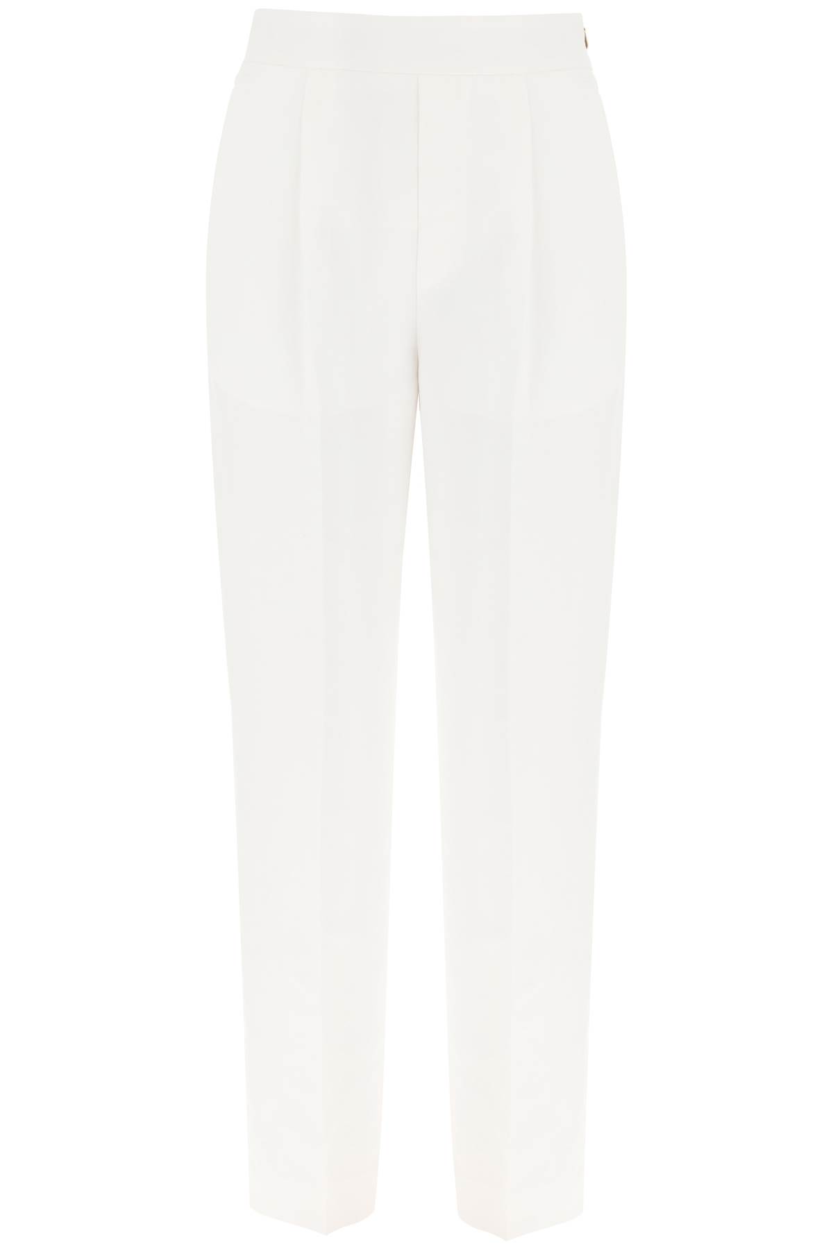 Shop Agnona Linen Trousers In White (white)