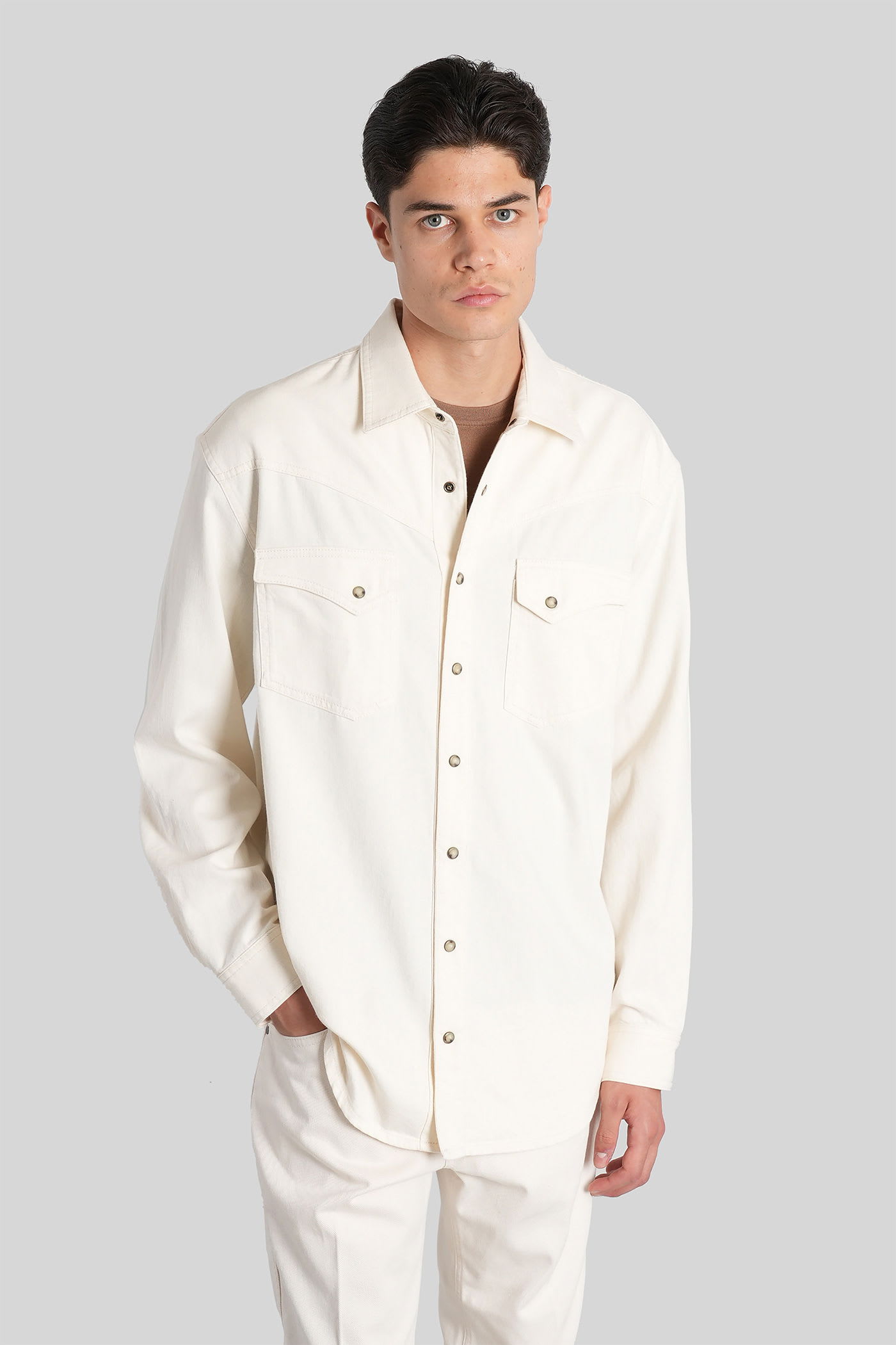 Shirt In Beige Cotton