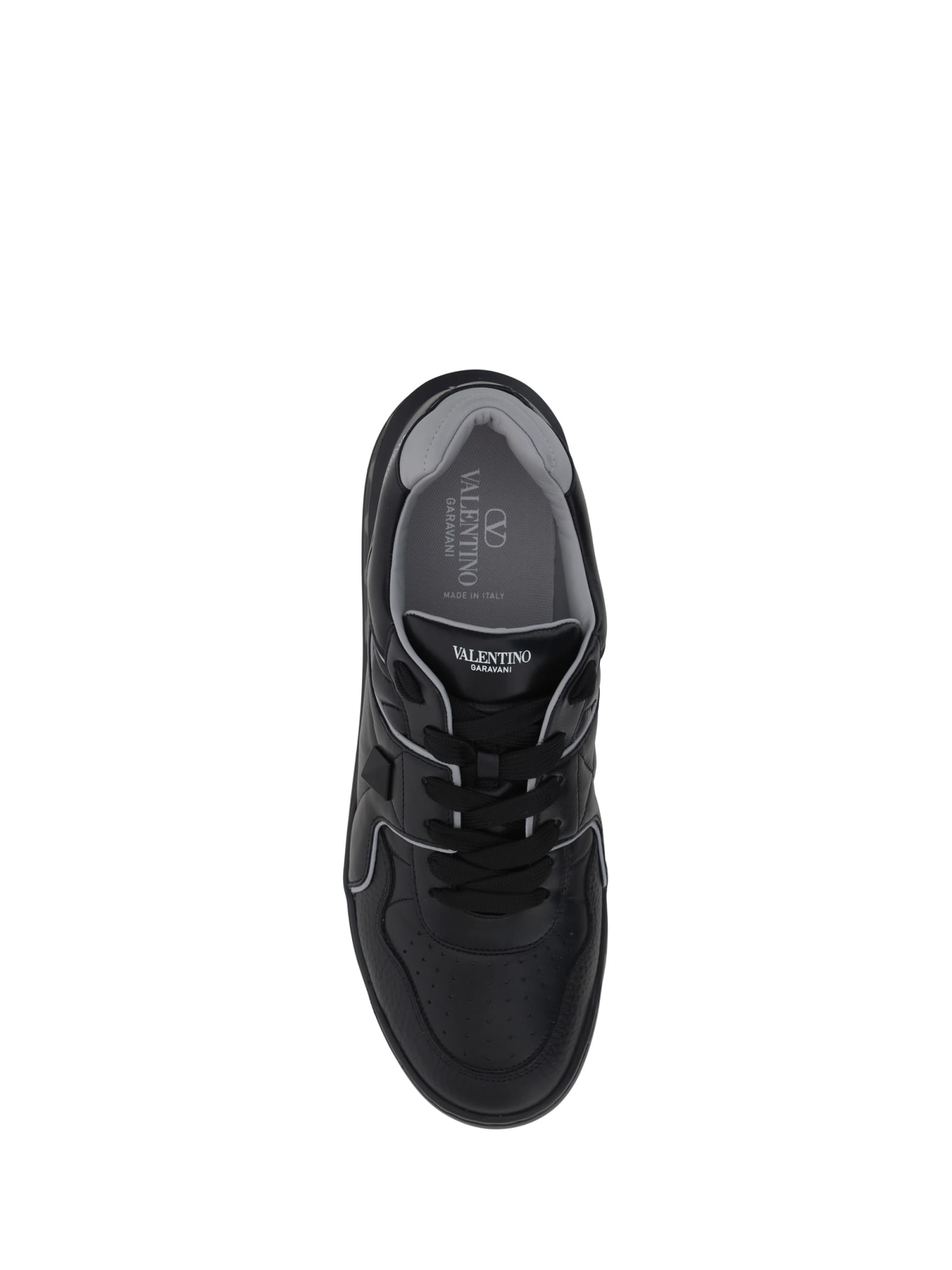 Shop Valentino One Stud Sneakers In Nero-pastel Grey/nero/nero/nero-bianco