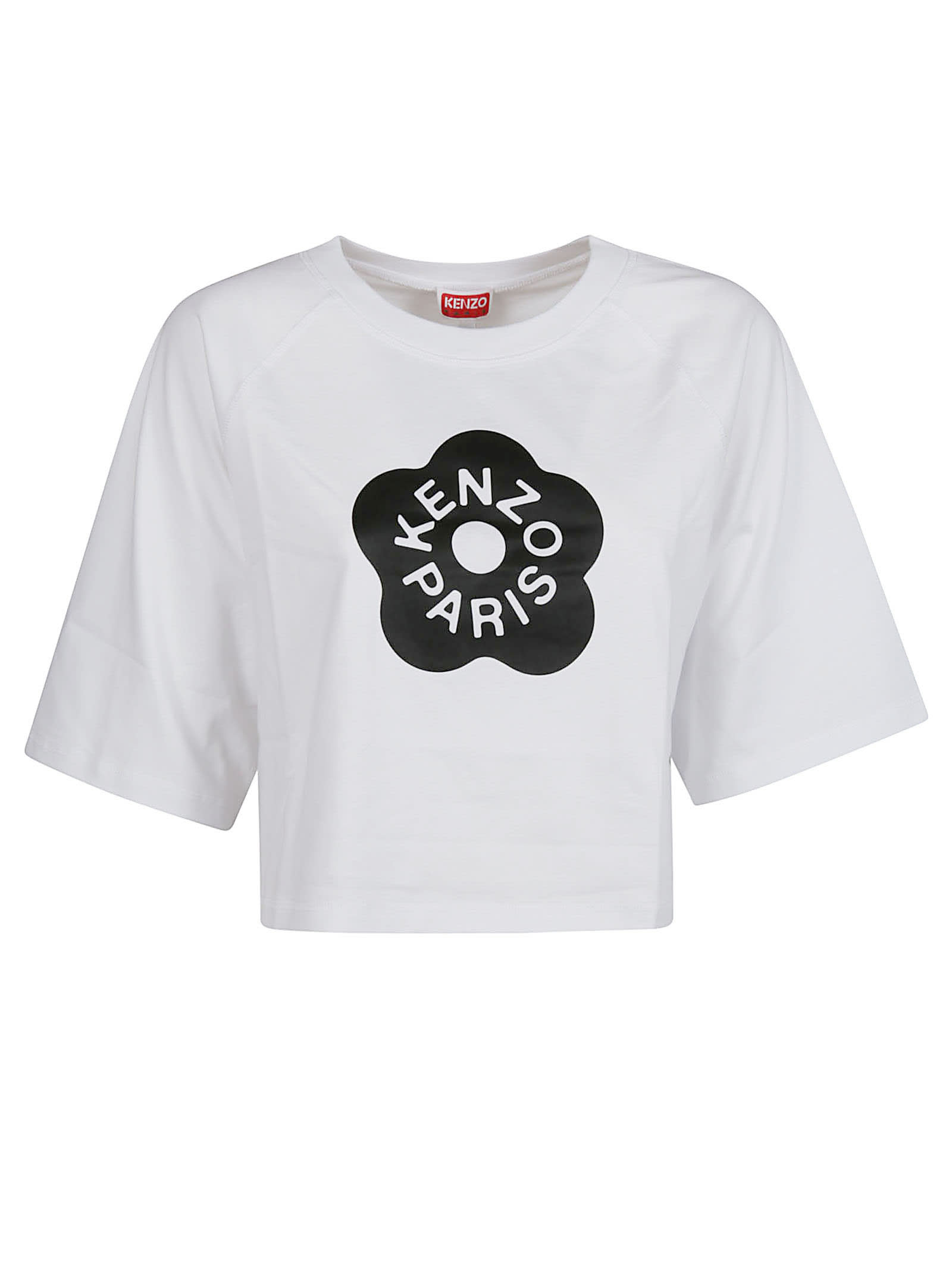 Shop Kenzo Boke 2.0 Cropped Boxy T-shirt In Blanc