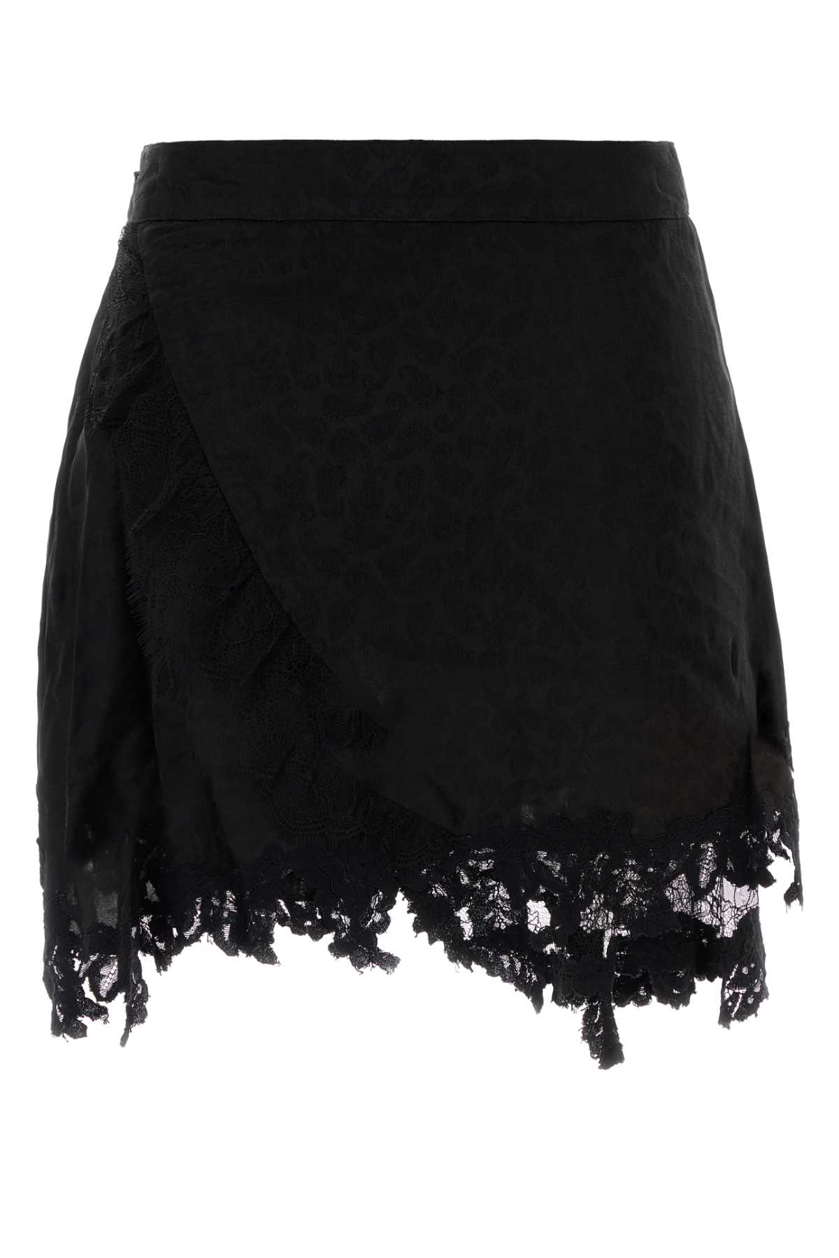 Isabel Marant Asymmetric Hem High Waist Mini Skirt In Black