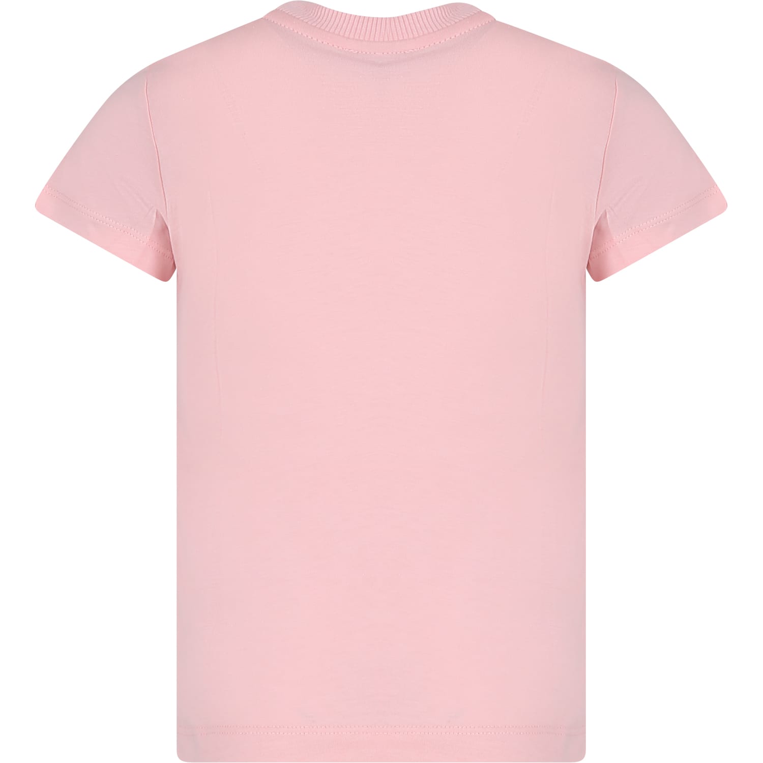 Shop Moschino Pink T-shirt For Girl With Teddy Bear And Logo