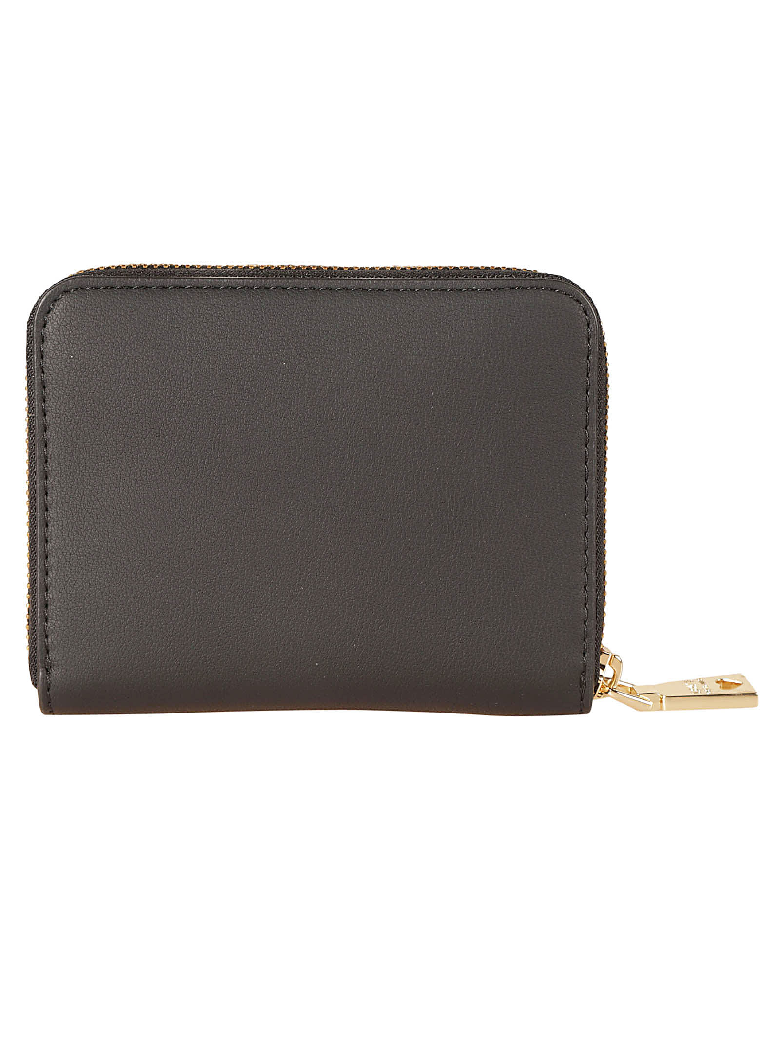 Shop Love Moschino Logo Embossed Zip-around Wallet In Black