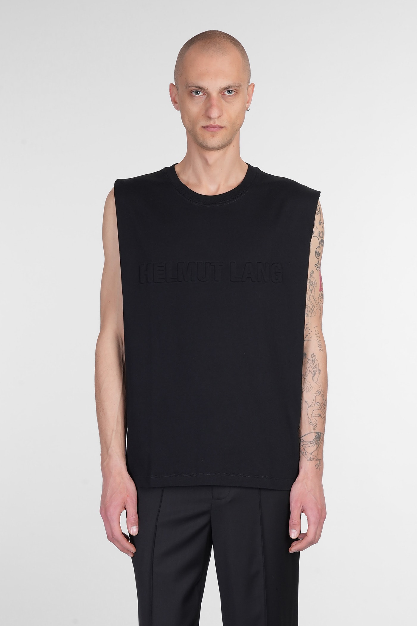 Tank Top In Black Cotton
