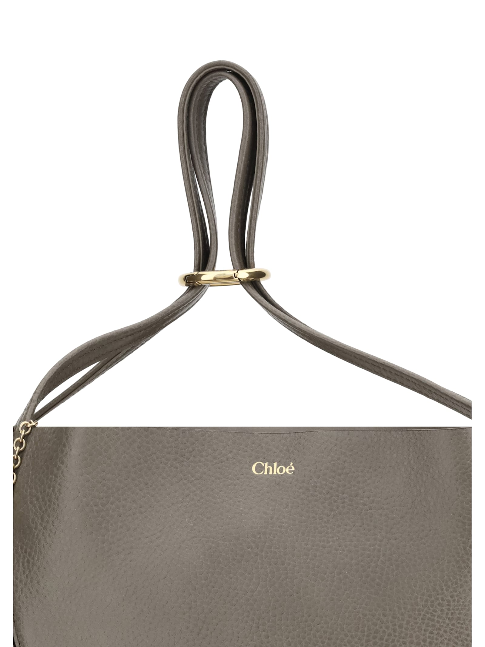 Chloé Women Spin Large Tote Bag In Gray