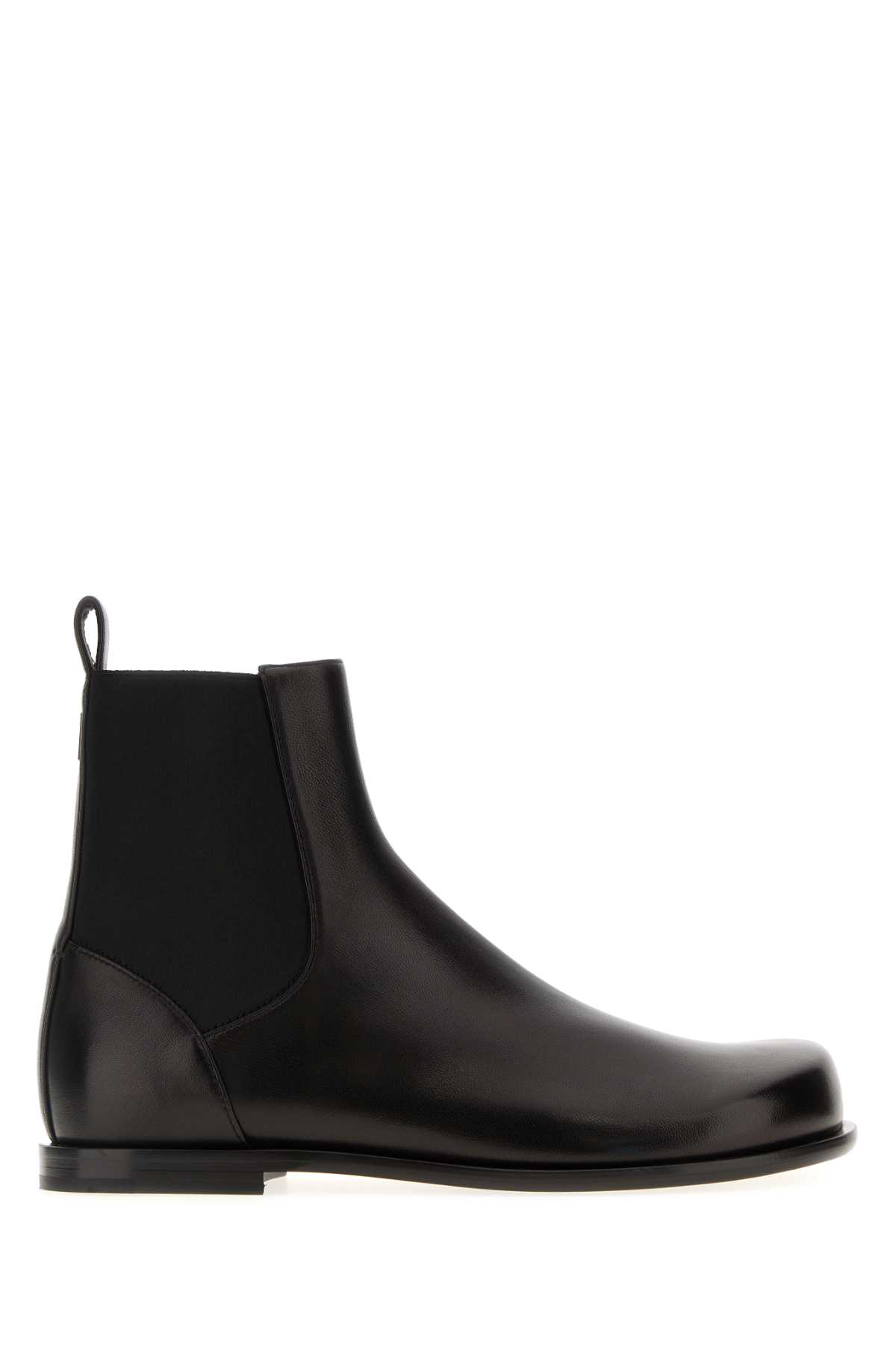 Fendi Ff Squared Nappa Leather Chelsea Boots In Black