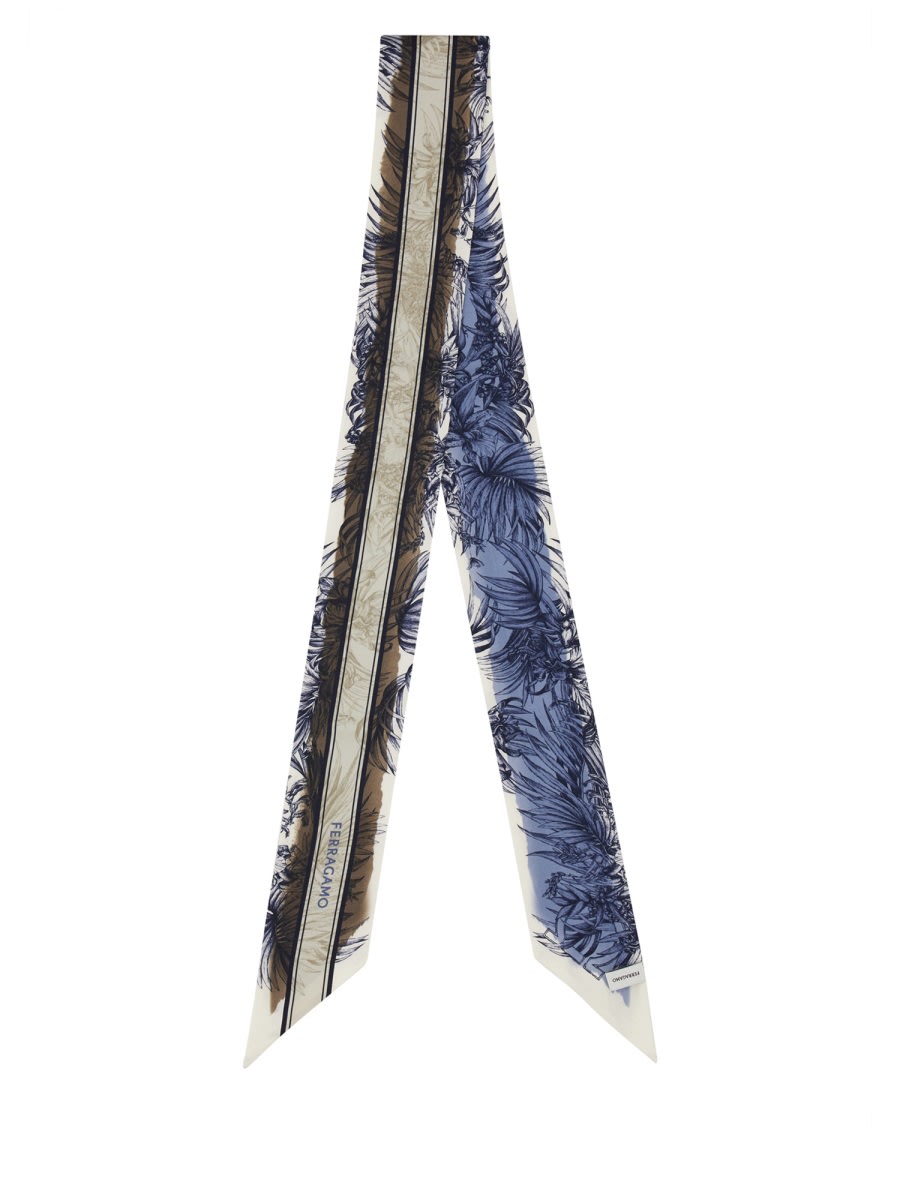 Ferragamo 'engraving' Print Bandeau Scarf