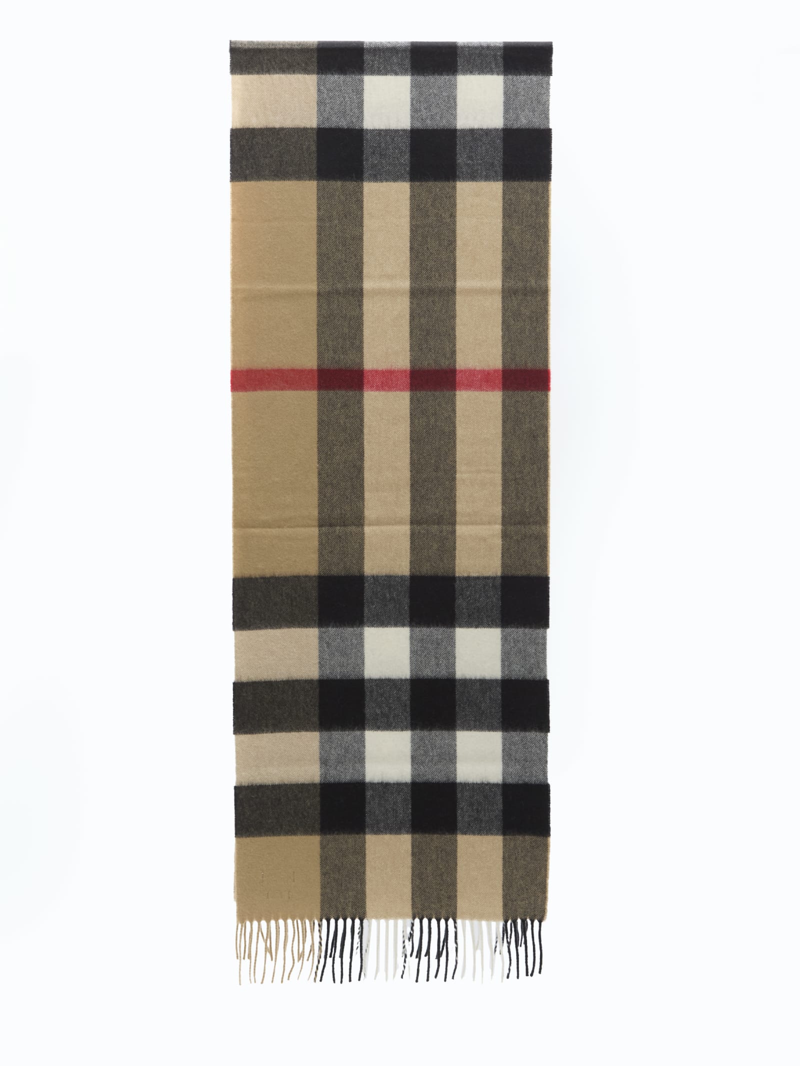 Shop Burberry Mega Check Scarf In Beige