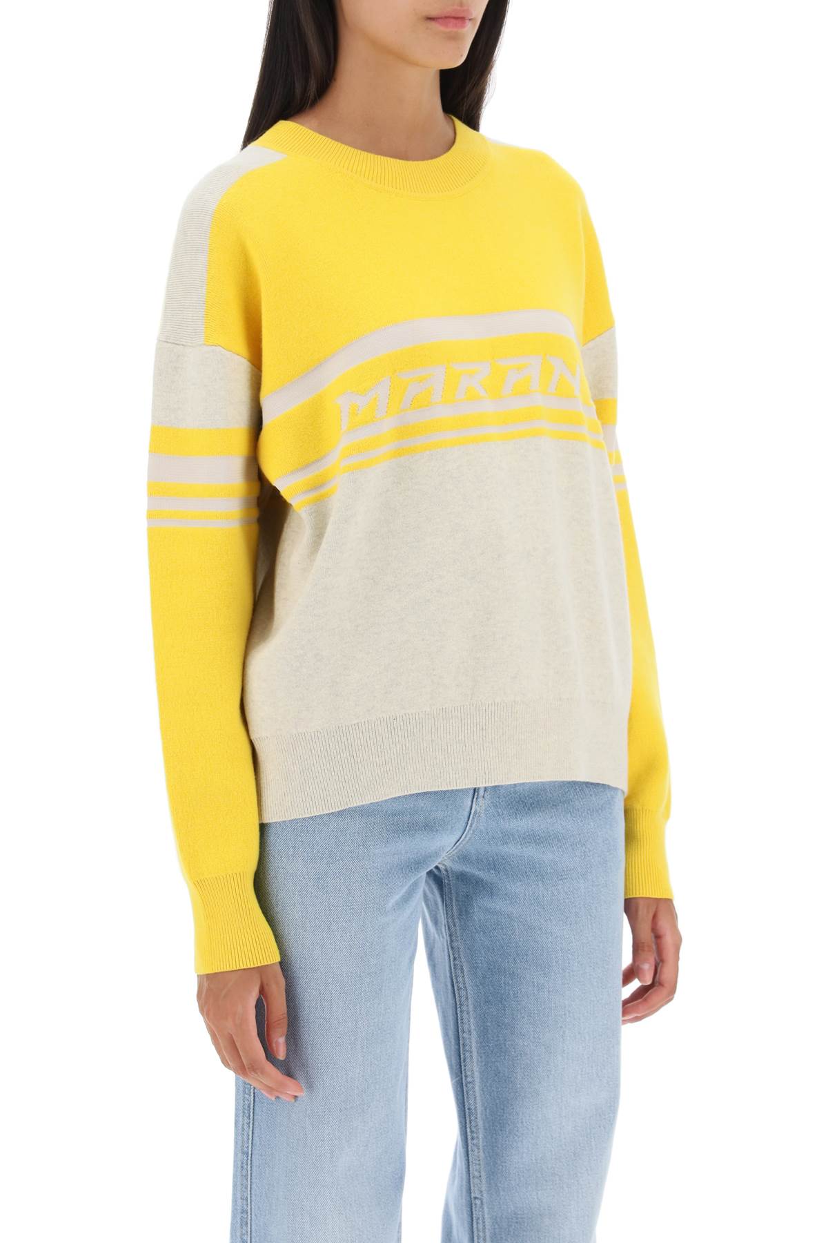 Shop Marant Etoile Callie Jacquard Logo Sweater