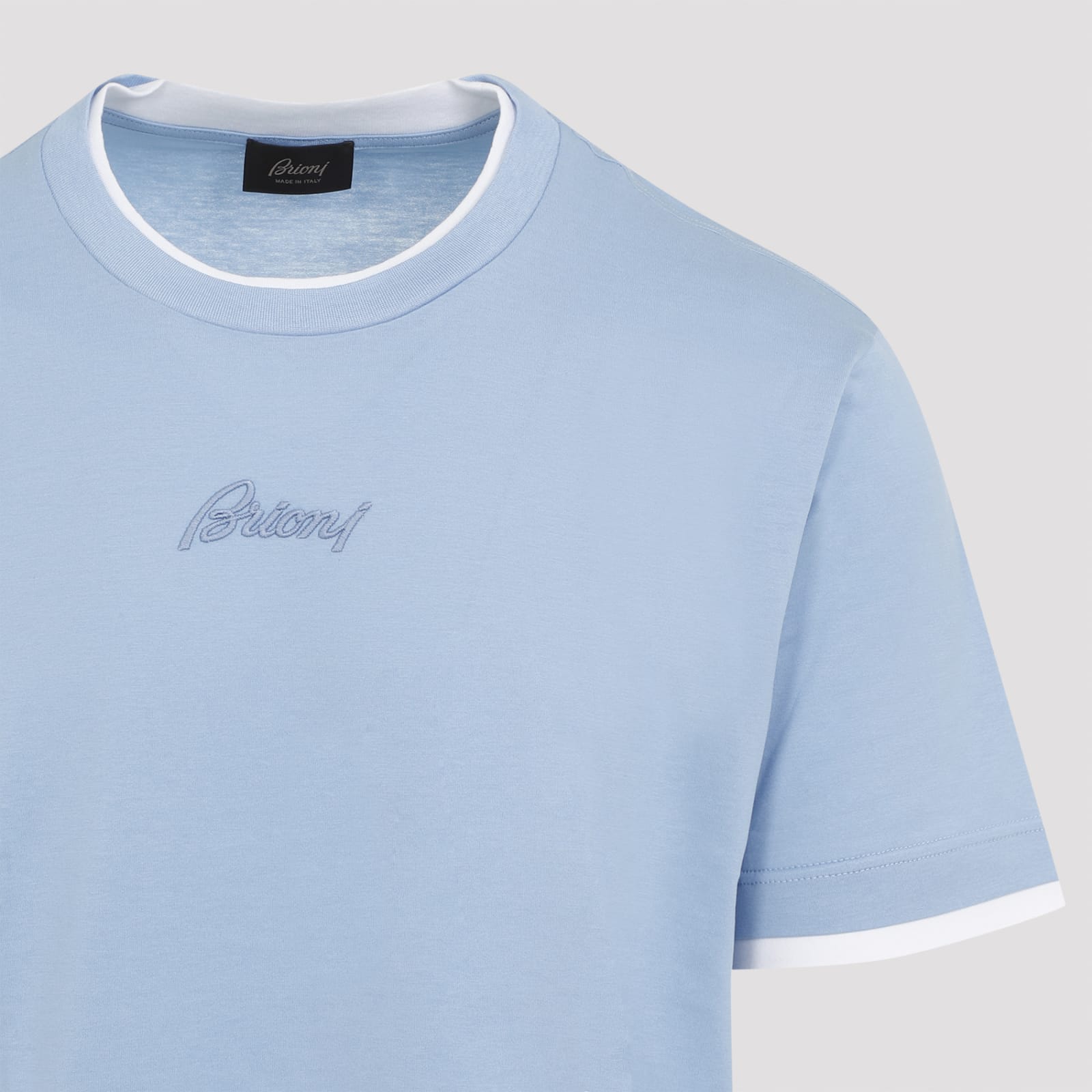 Shop Brioni T-shirt In Sky Blue