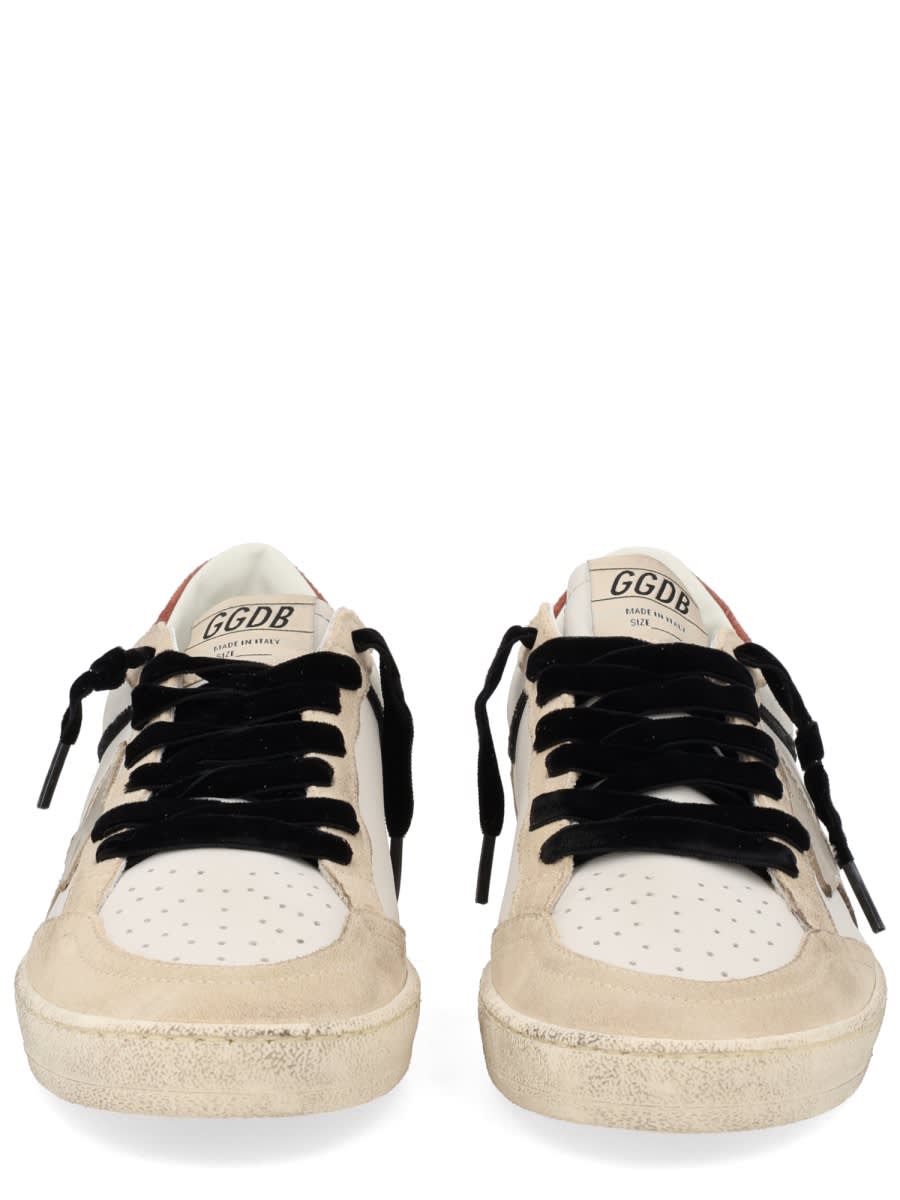 Golden Goose Ball Star Leather Upper Suede Toe And Spur Laminated Star Waxed Suede Heel Sneakers White