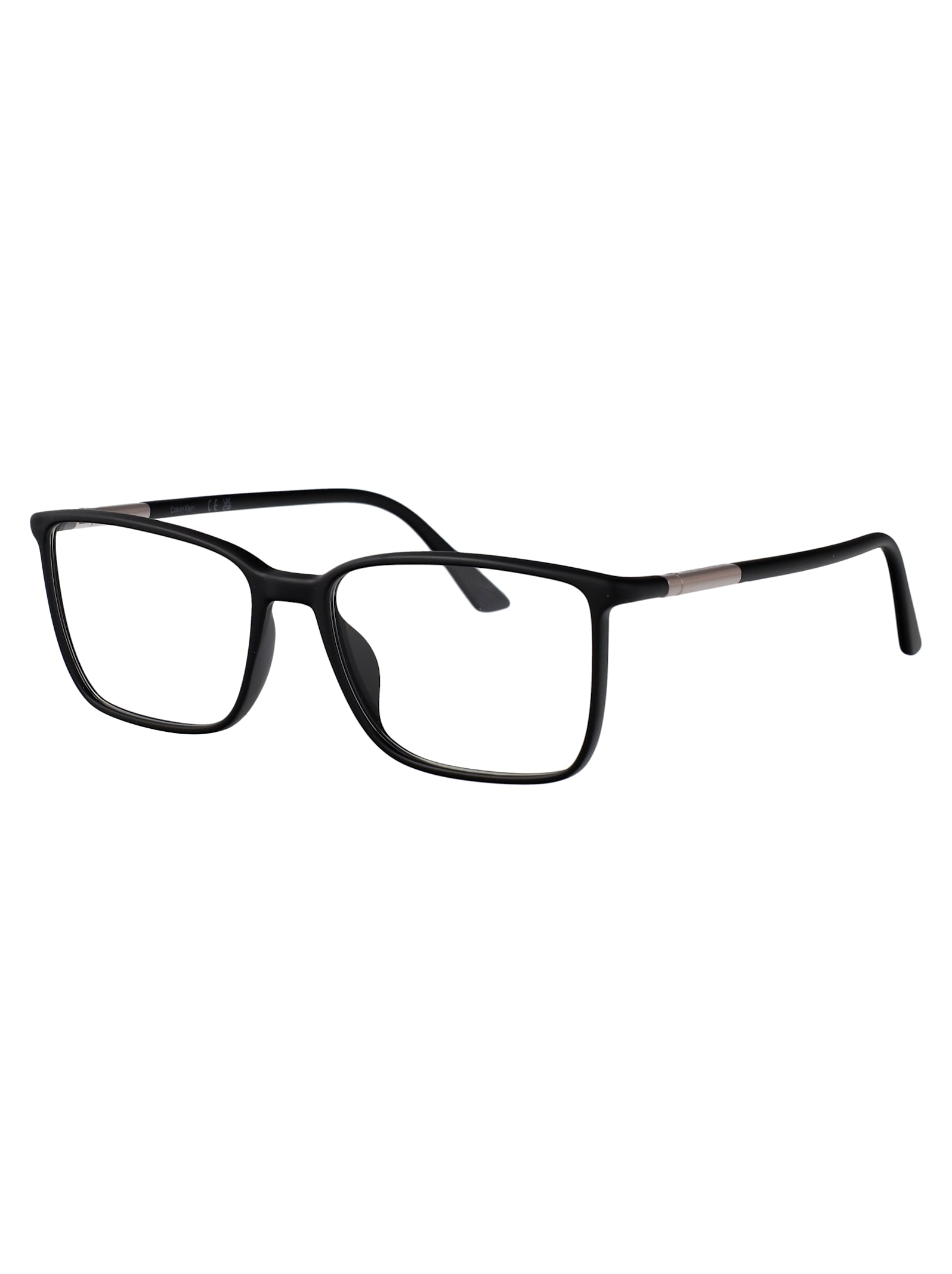 Calvin Klein Matte Black Acetate Glasses In Black