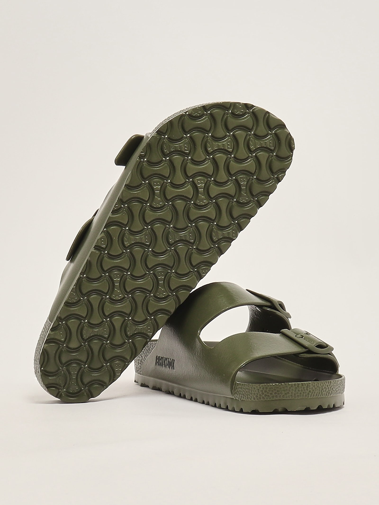 Birkenstock Mens Active Khaki Eva Arizona Double-strap Leather Sandals In Green