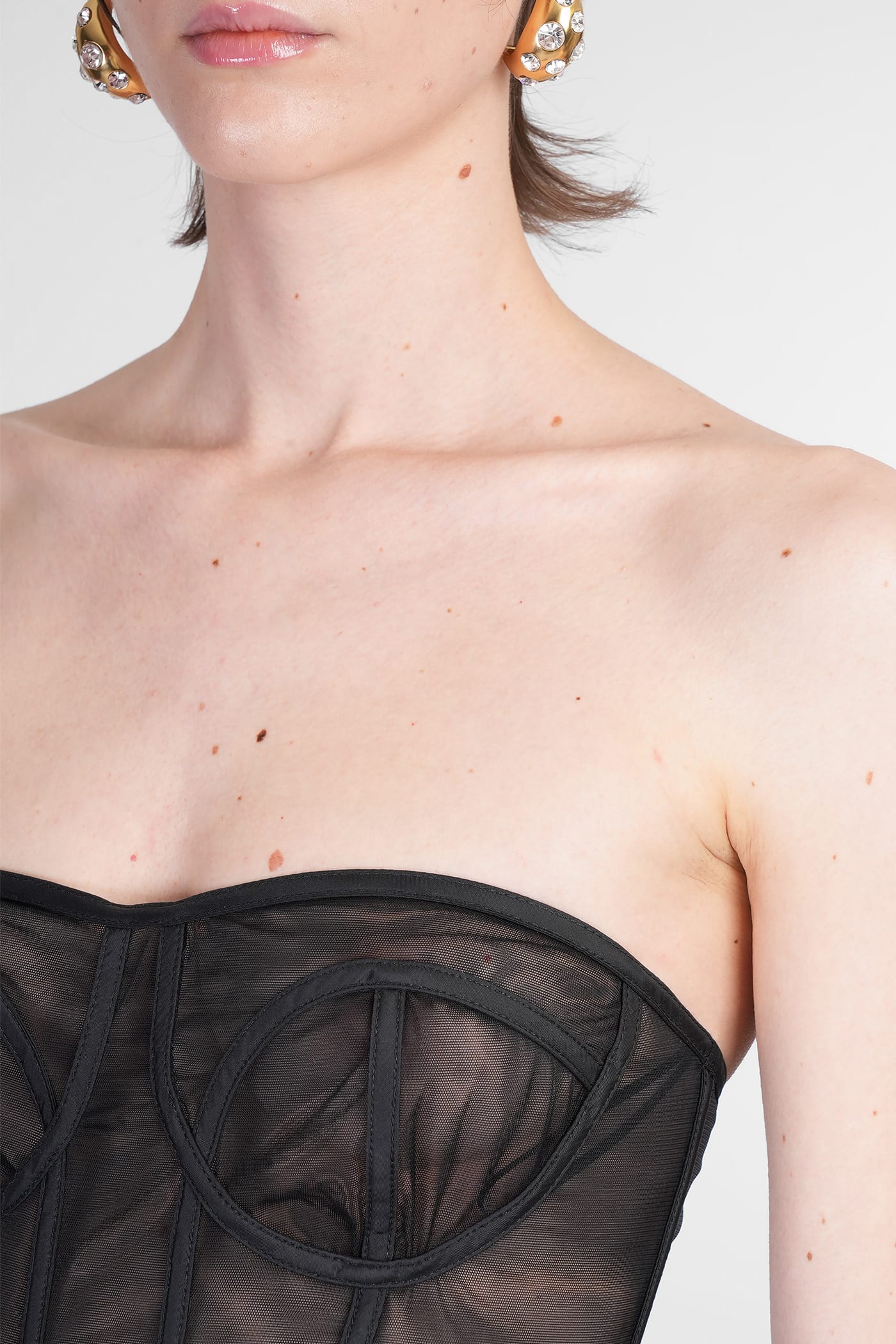 Mvp Wardrobe Stretch Nylon Bustier Top