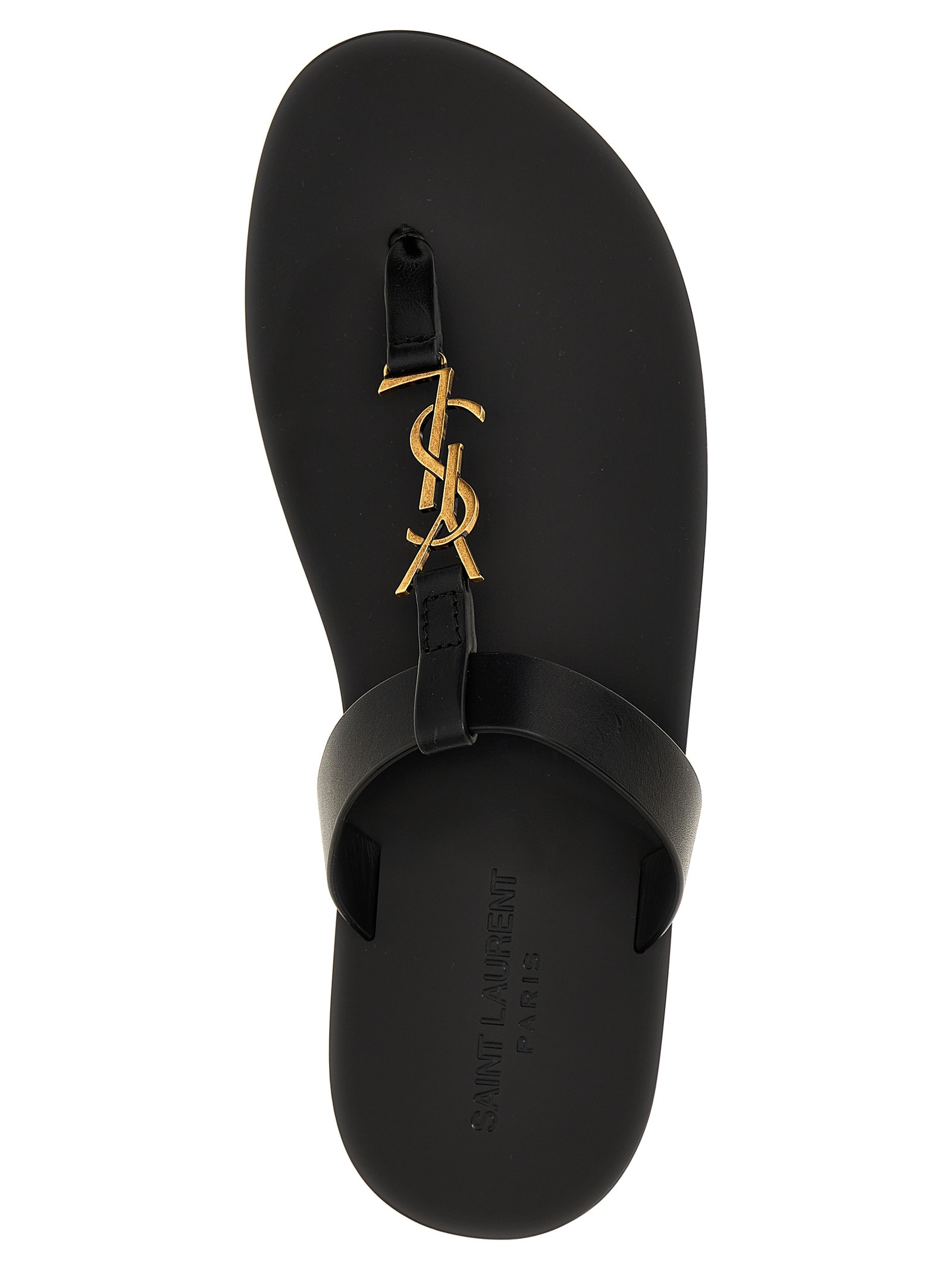 Shop Saint Laurent Cassandre Sandals In Black