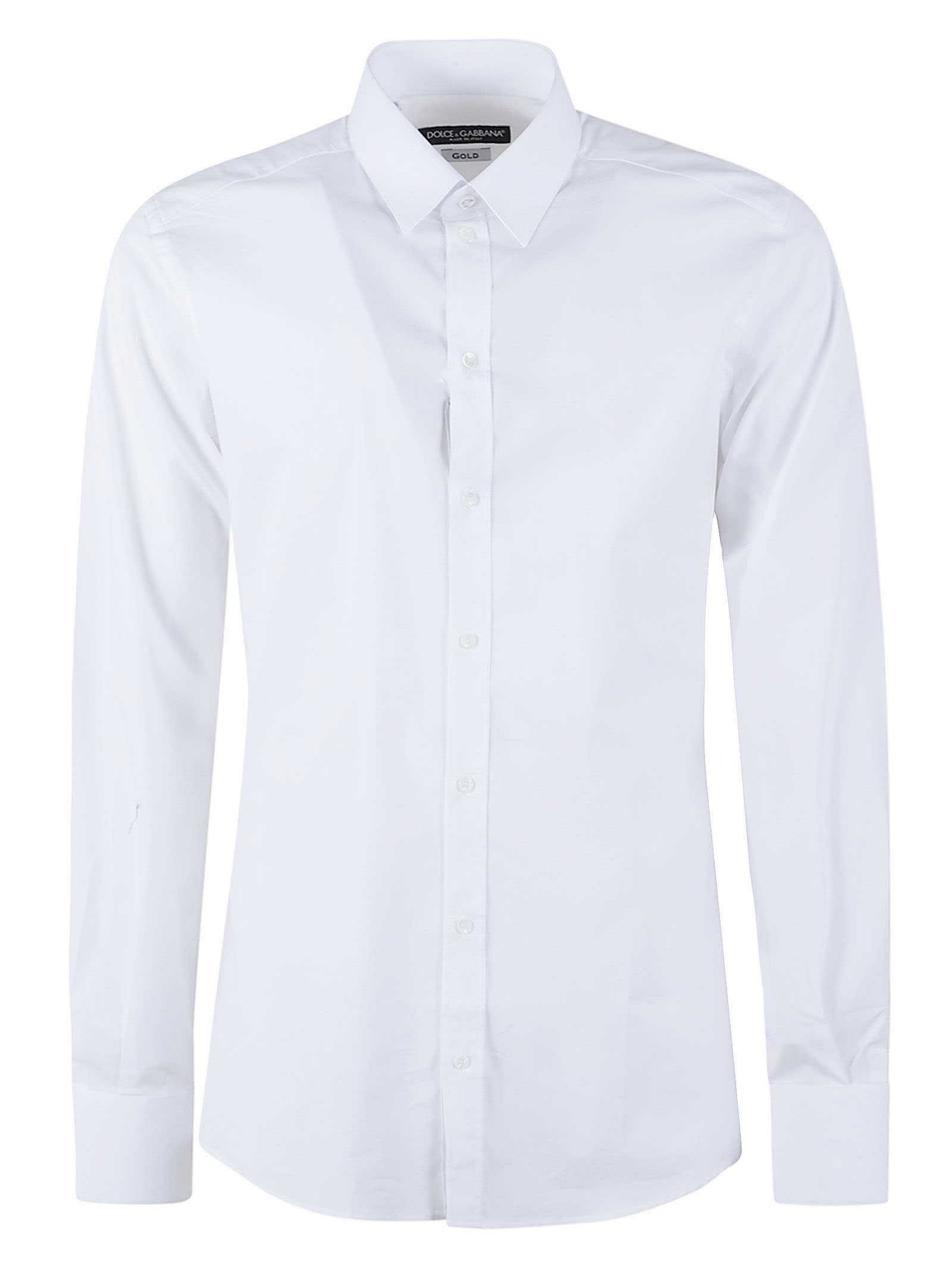 Dolce & Gabbana Round Hem Plain Shirt In White